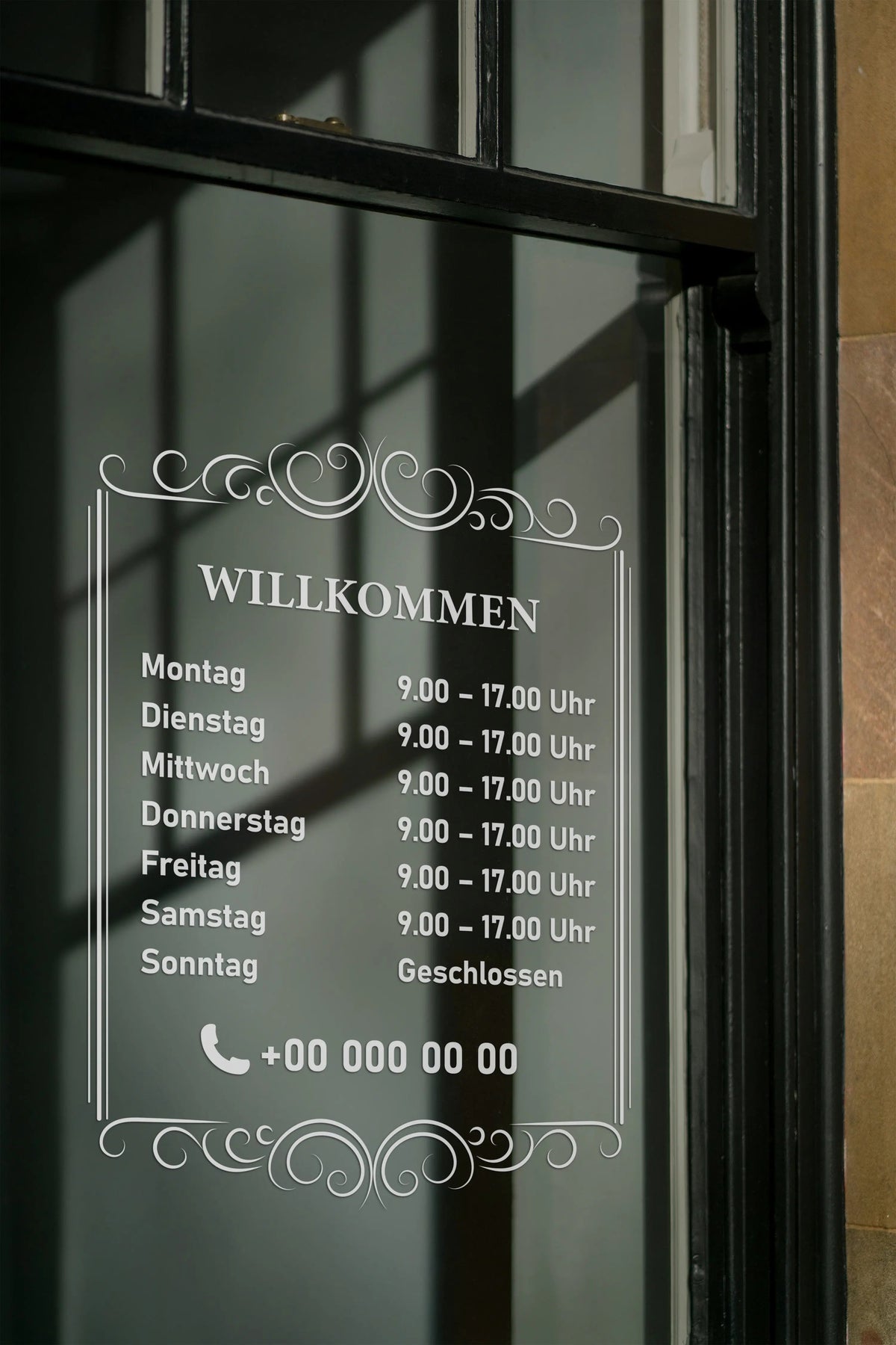 Business Aufkleber – Öffnungszeiten Fensterfolie – Prakto