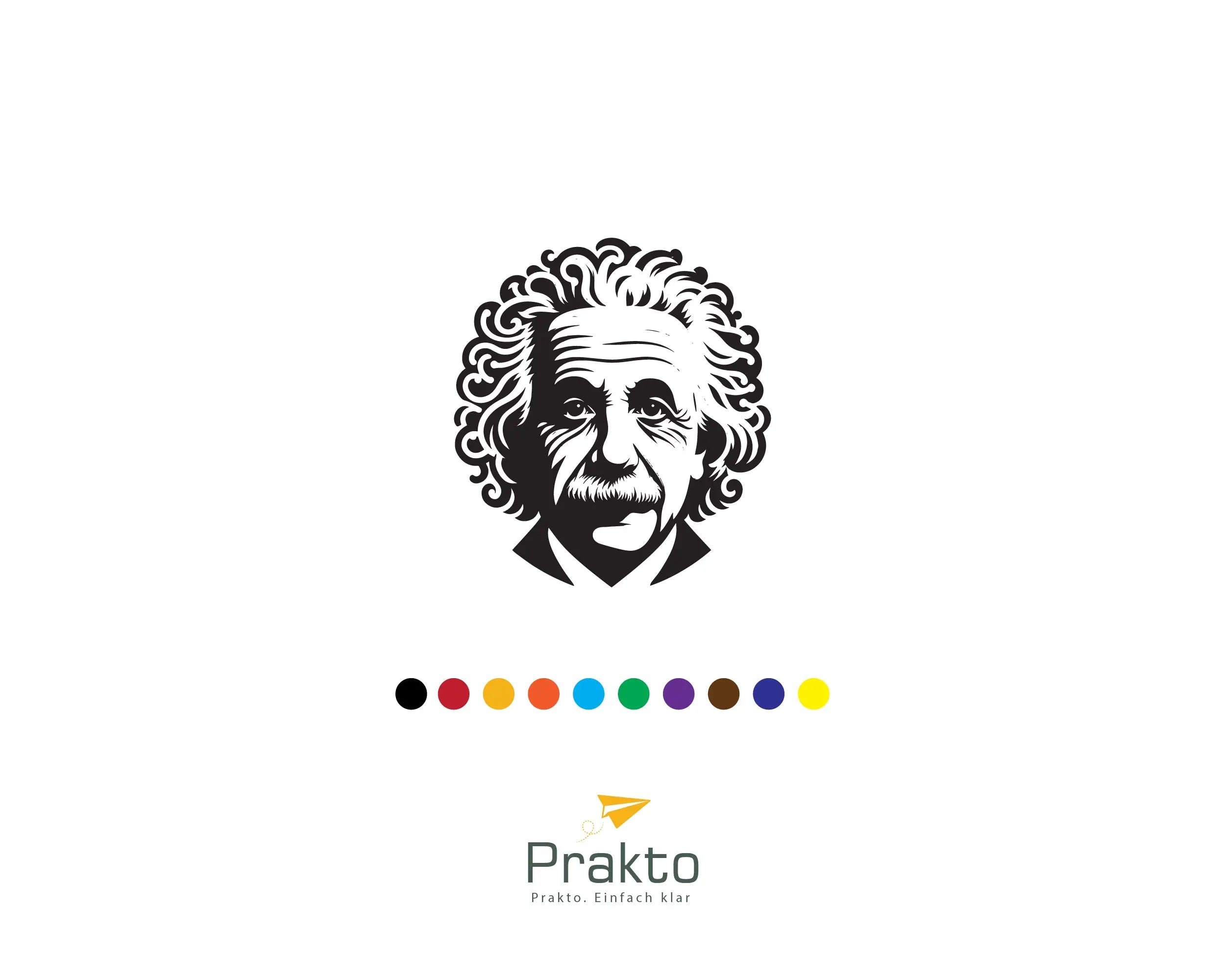 Albert Einstein Silhouette Wandtattoo & Auto Aufkleber – Hochwertiger Vinyl Sticker für Laptop, Büro & Wand Prakto