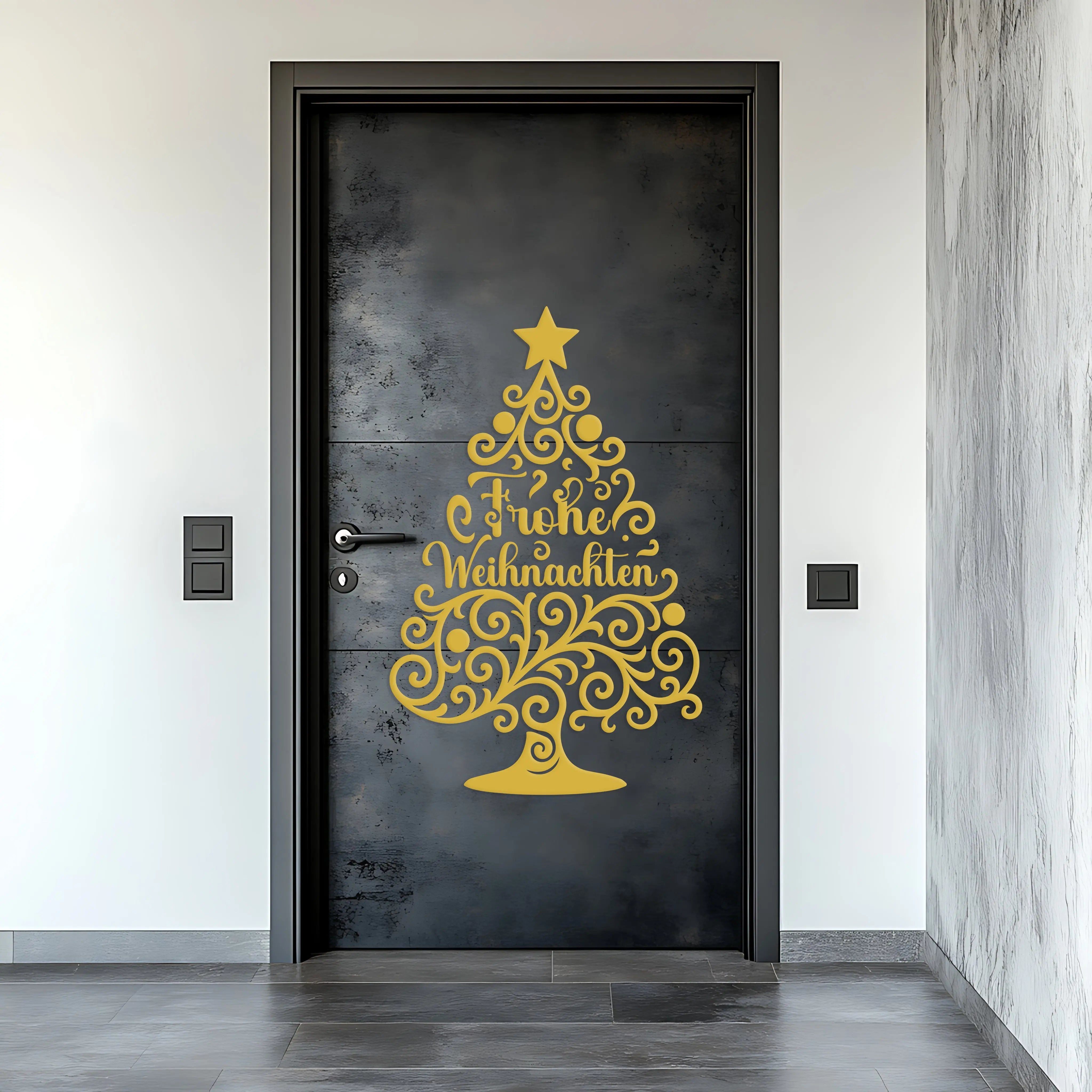 Frohe Weihnachten Wandtattoo – Weihnachtsbaum Wandaufkleber für Wand, Tür & Fenster | Vinyl Weihnachtsdeko Prakto