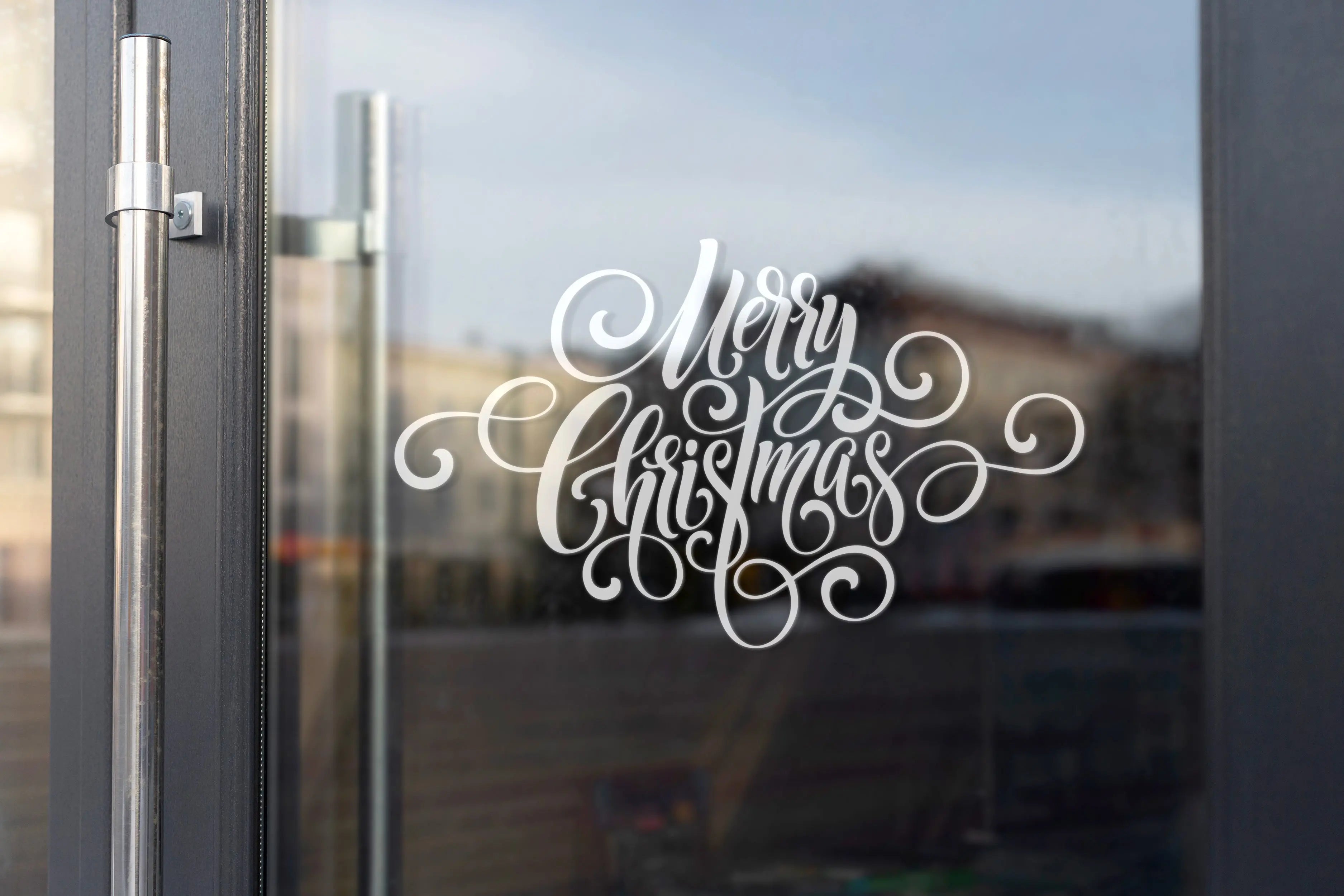 Merry Everything Wandtattoo Weihnachten – Minimalistischer Weihnachts Vinyl Aufkleber für Wand, Tür & Fenster Prakto