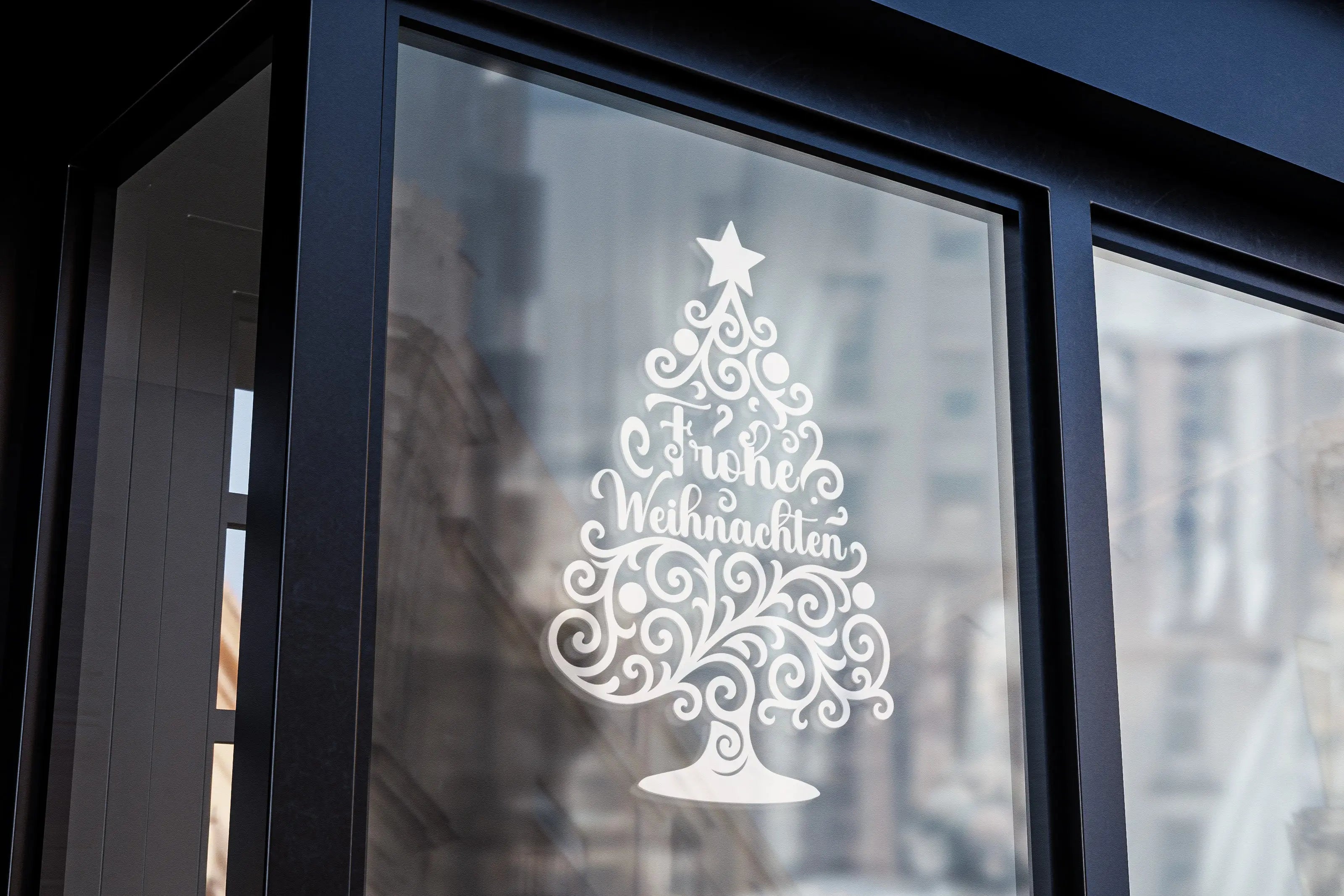 Frohe Weihnachten Wandtattoo – Weihnachtsbaum Wandaufkleber für Wand, Tür & Fenster | Vinyl Weihnachtsdeko Prakto