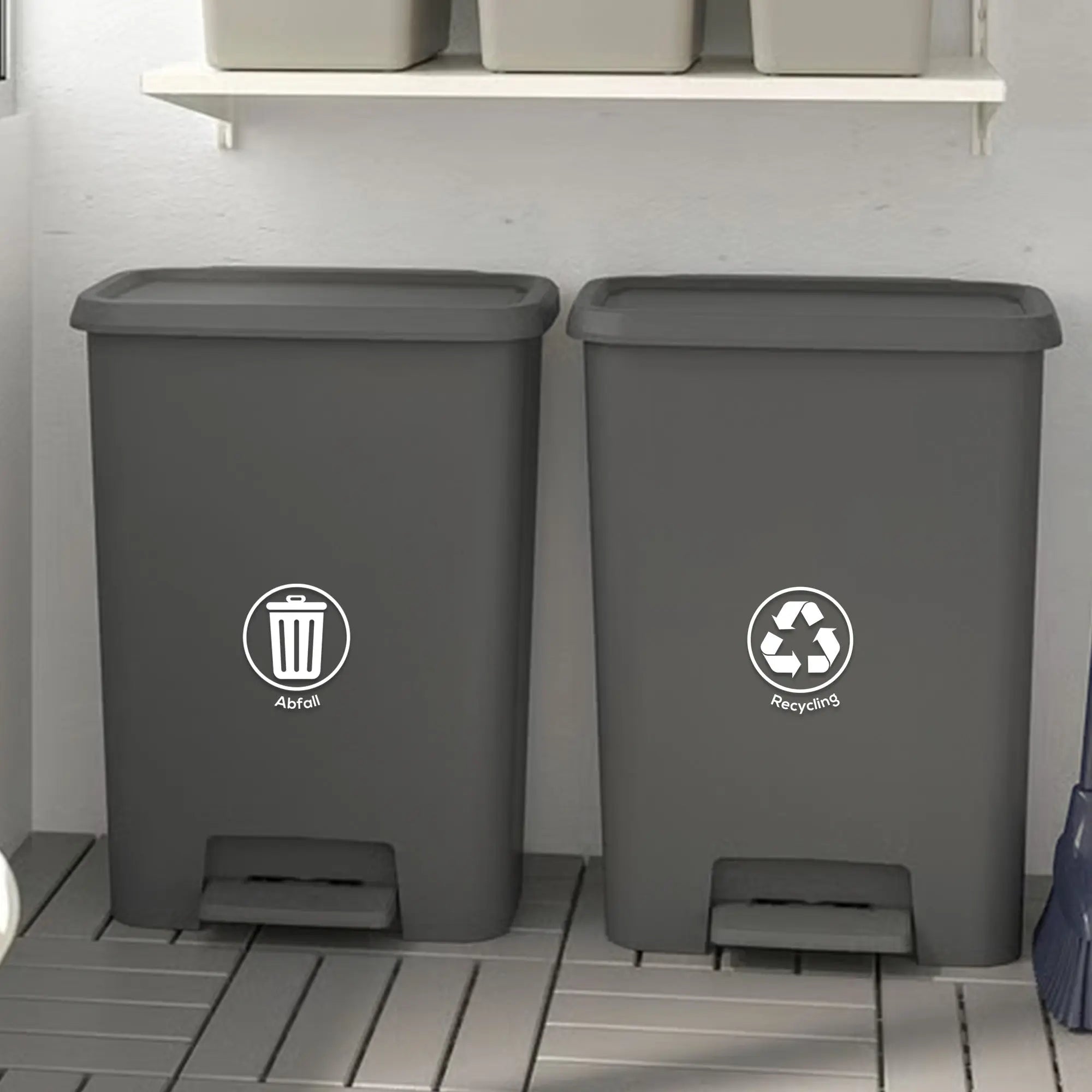 Mülltrennung Aufkleber Set Personalisiert – Stilvolle Sticker für Mülleimer, Recycling & Bio-Abfall Prakto