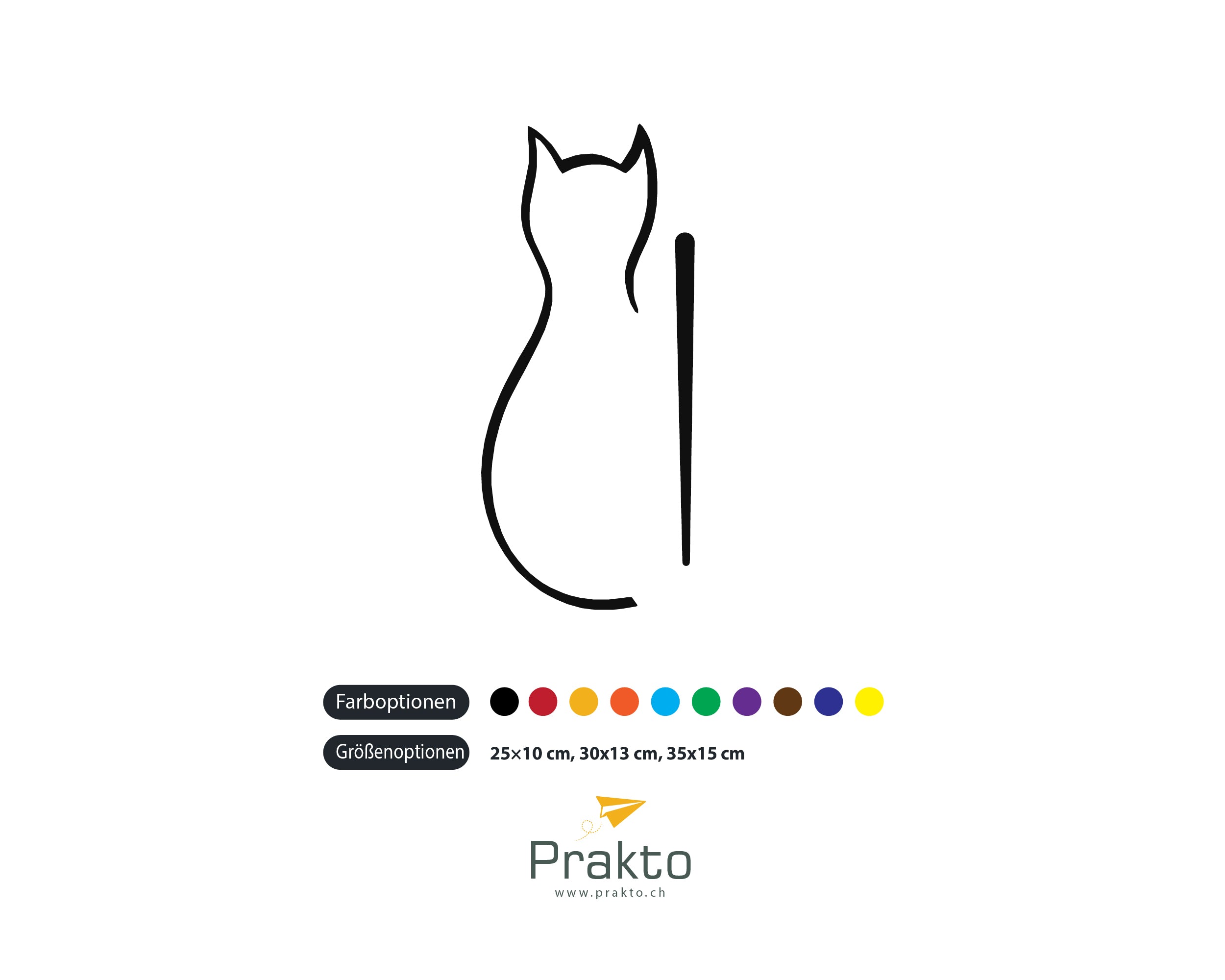 Autoaufkleber Katze mit Wackelschwanz – Lustiger Heckscheiben Sticker – Katzen Auto Deko