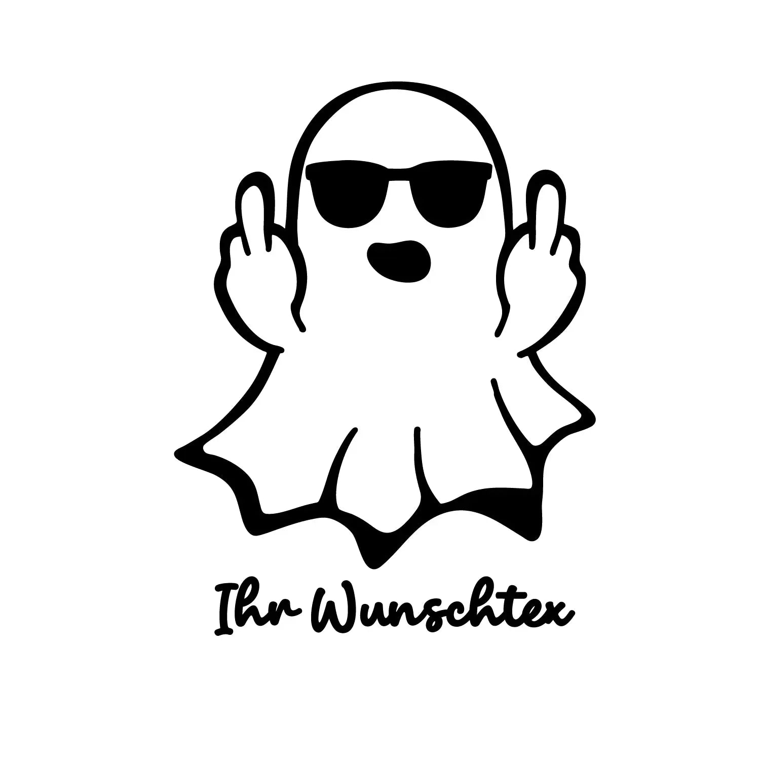 Personalisierter Geist Autoaufkleber mit Wunschtext – Lustiger Mittelfinger Ghost Sticker für Auto, JDM & Tuning Prakto