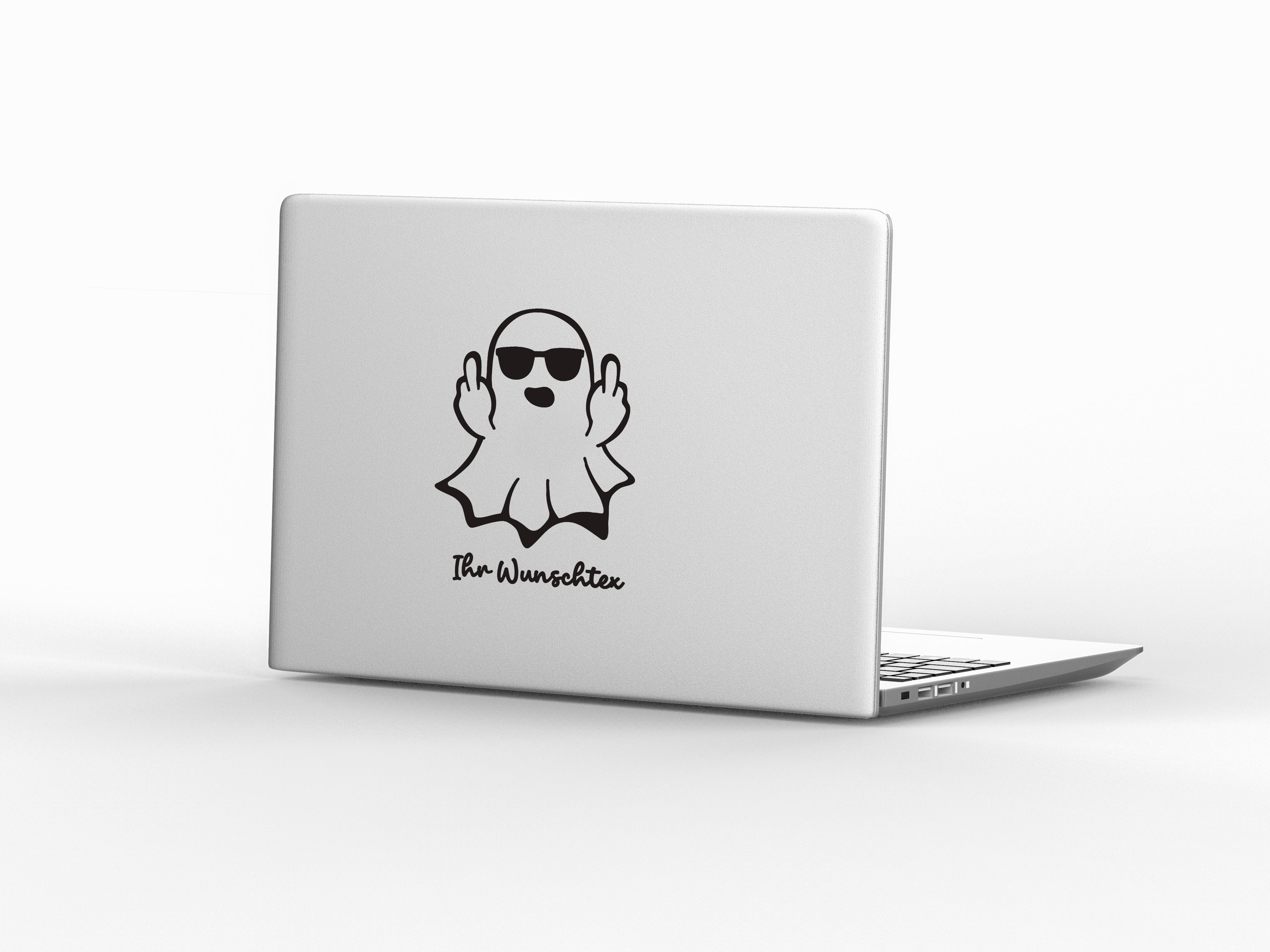 Personalisierter Geist Autoaufkleber mit Wunschtext – Lustiger Mittelfinger Ghost Sticker für Auto, JDM & Tuning