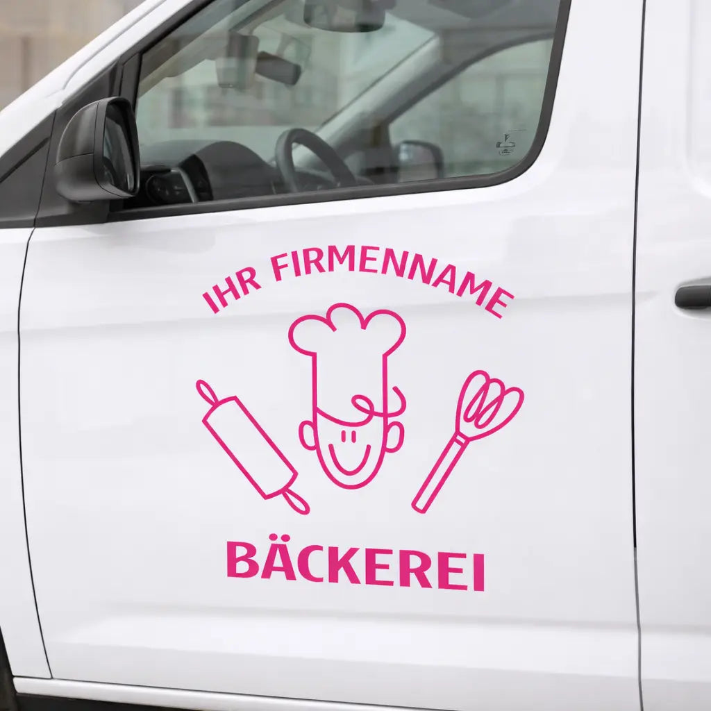 Personalisierte Bäckerei Wandfolie – Premium Logo mit Firmenname für Wand & Glas (30–60 cm) Prakto