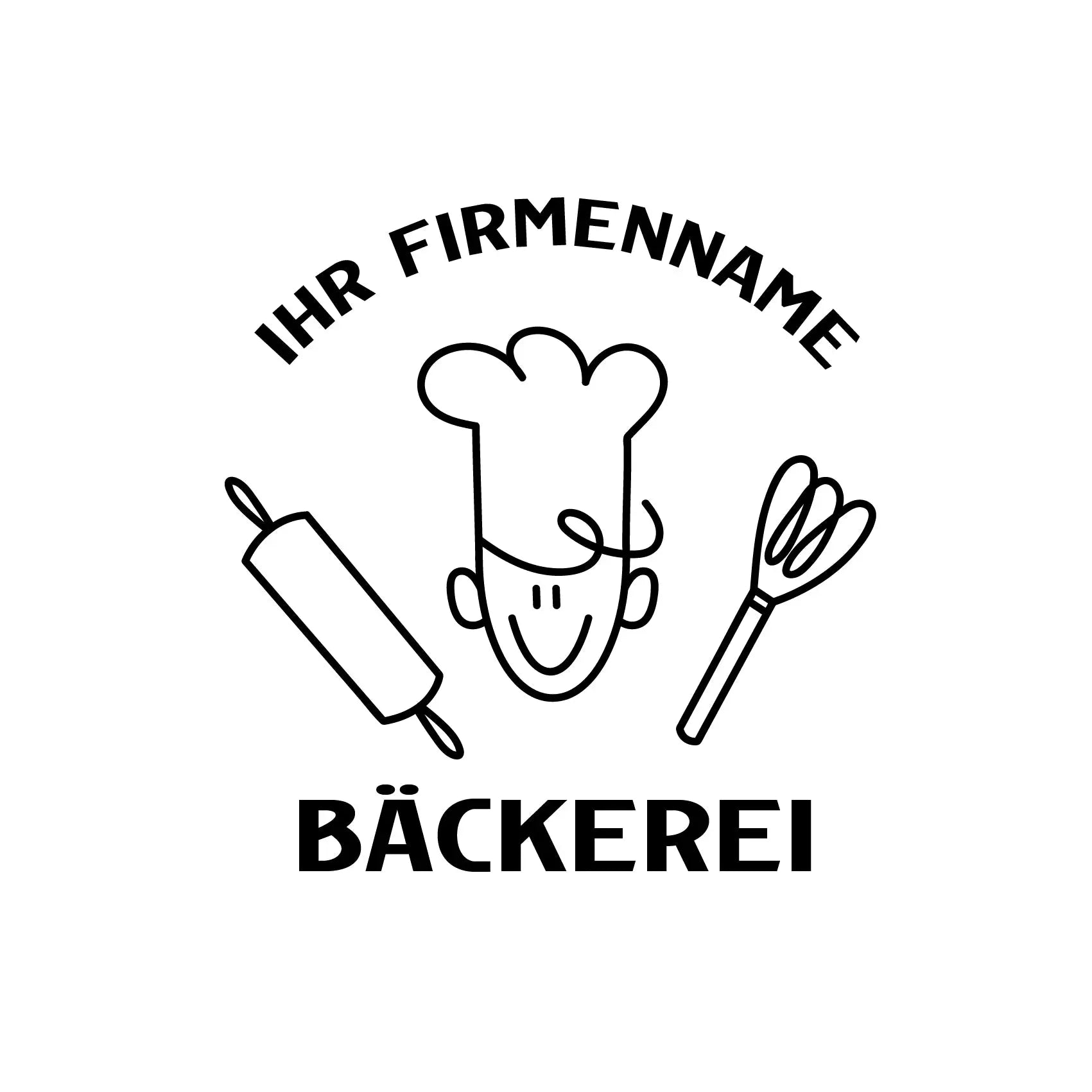 Personalisierte Bäckerei Wandfolie – Premium Logo mit Firmenname für Wand & Glas (30–60 cm) Prakto