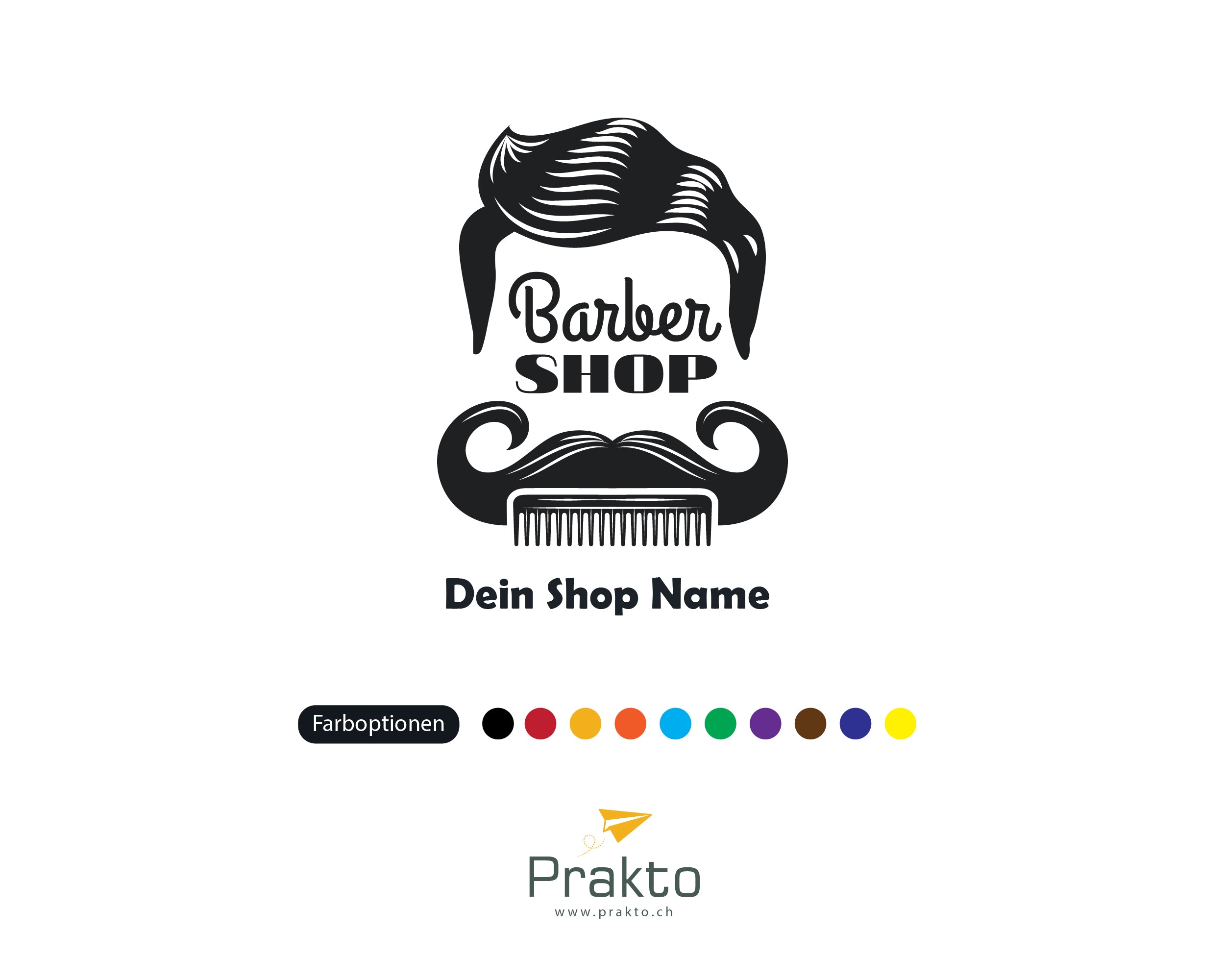 Barbershop Fensterfolie mit Shopname | Personalisierter Barber Logo Vinyl Aufkleber