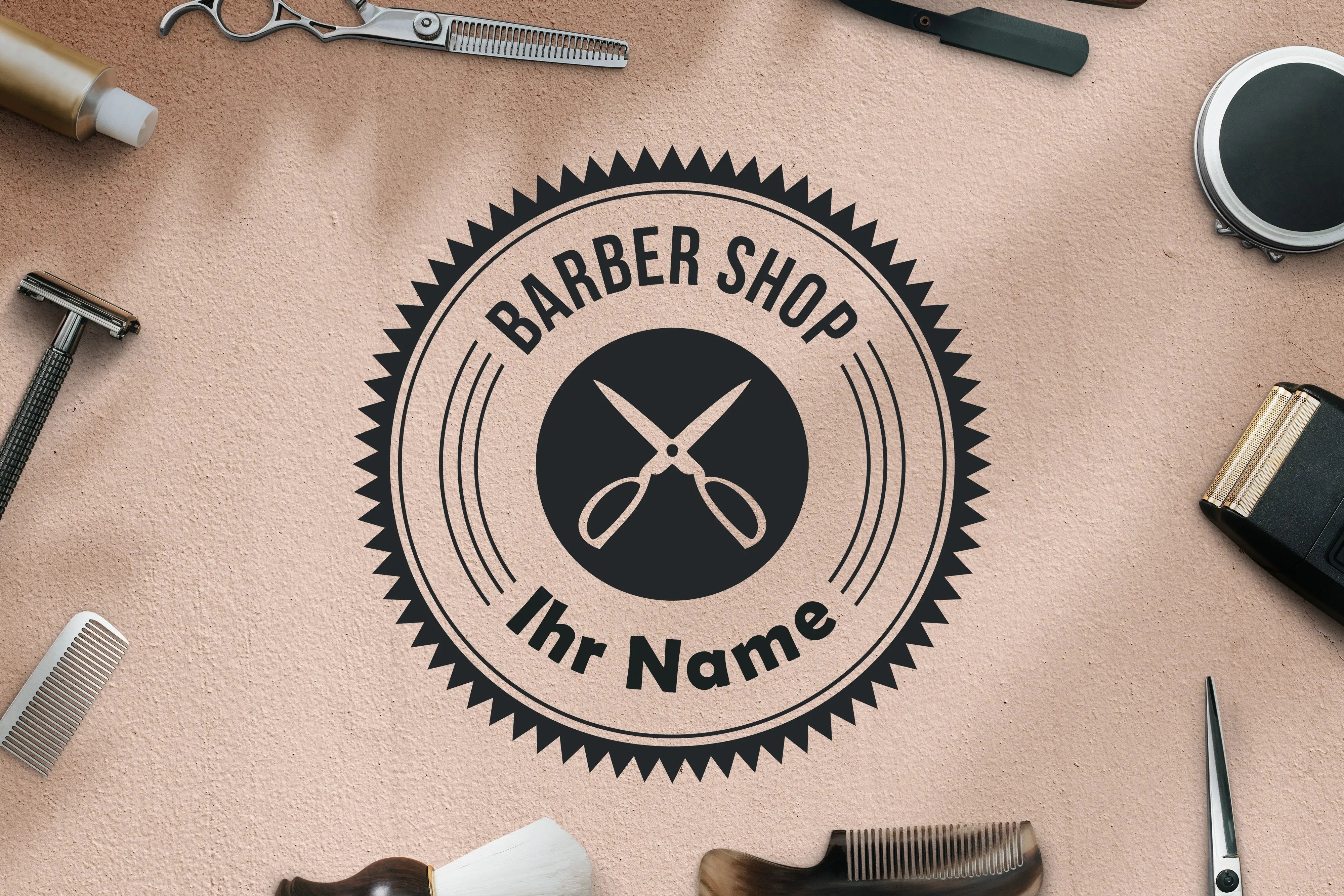 Personalisierter Barber Shop Aufkleber – Vinyl Folienaufkleber für Glas, Schaufenster & Wand Prakto