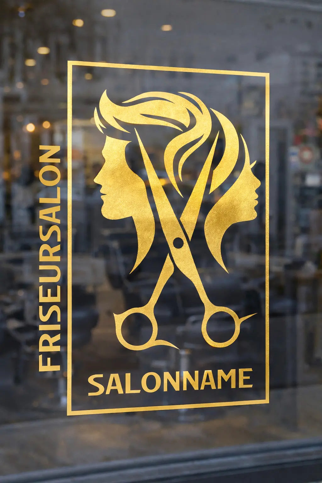 Friseursalon Logo Wand- & Fensteraufkleber – Modern Barber & Hair Salon Design Prakto