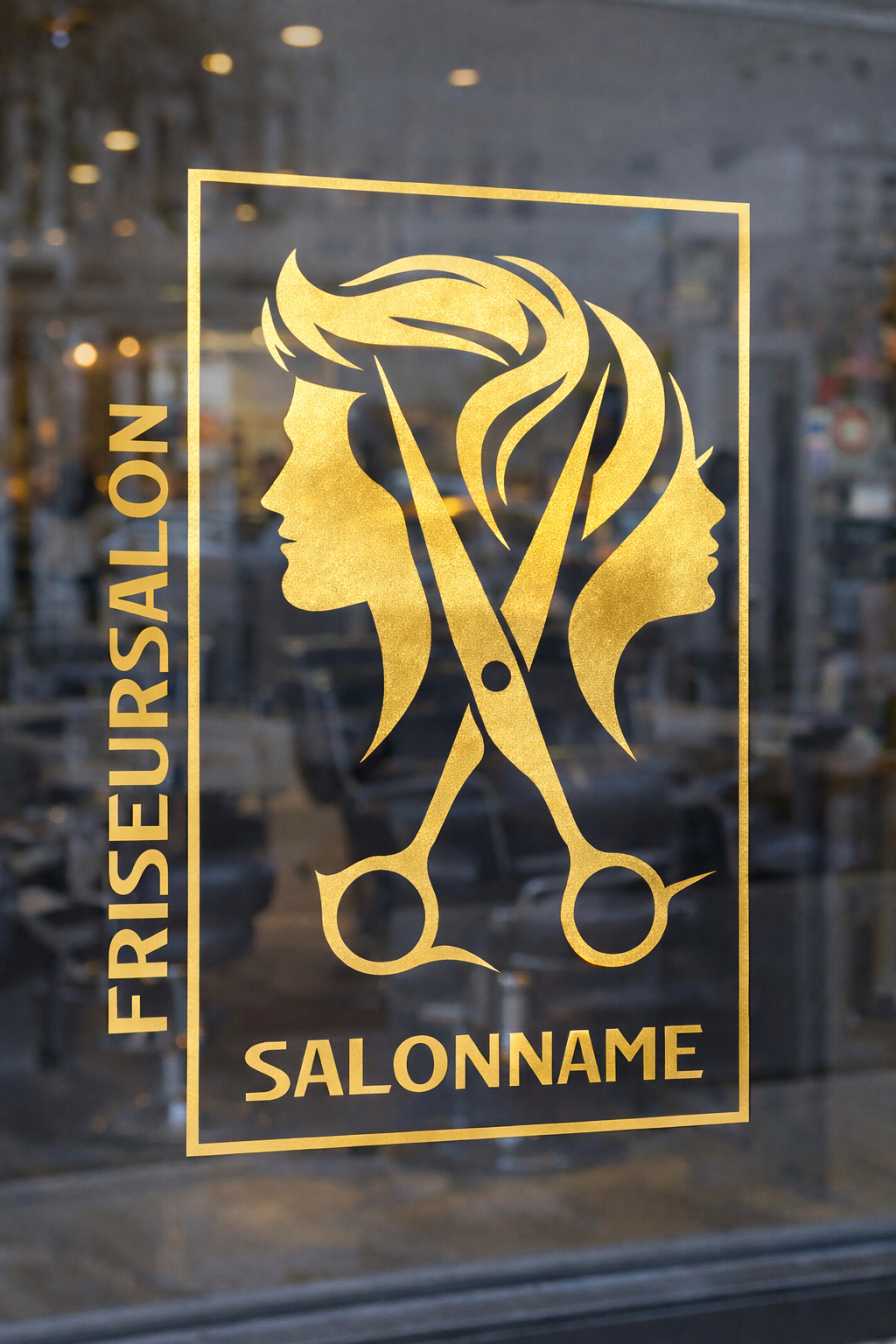 Friseursalon Logo Wand- & Fensteraufkleber – Modern Barber & Hair Salon Design