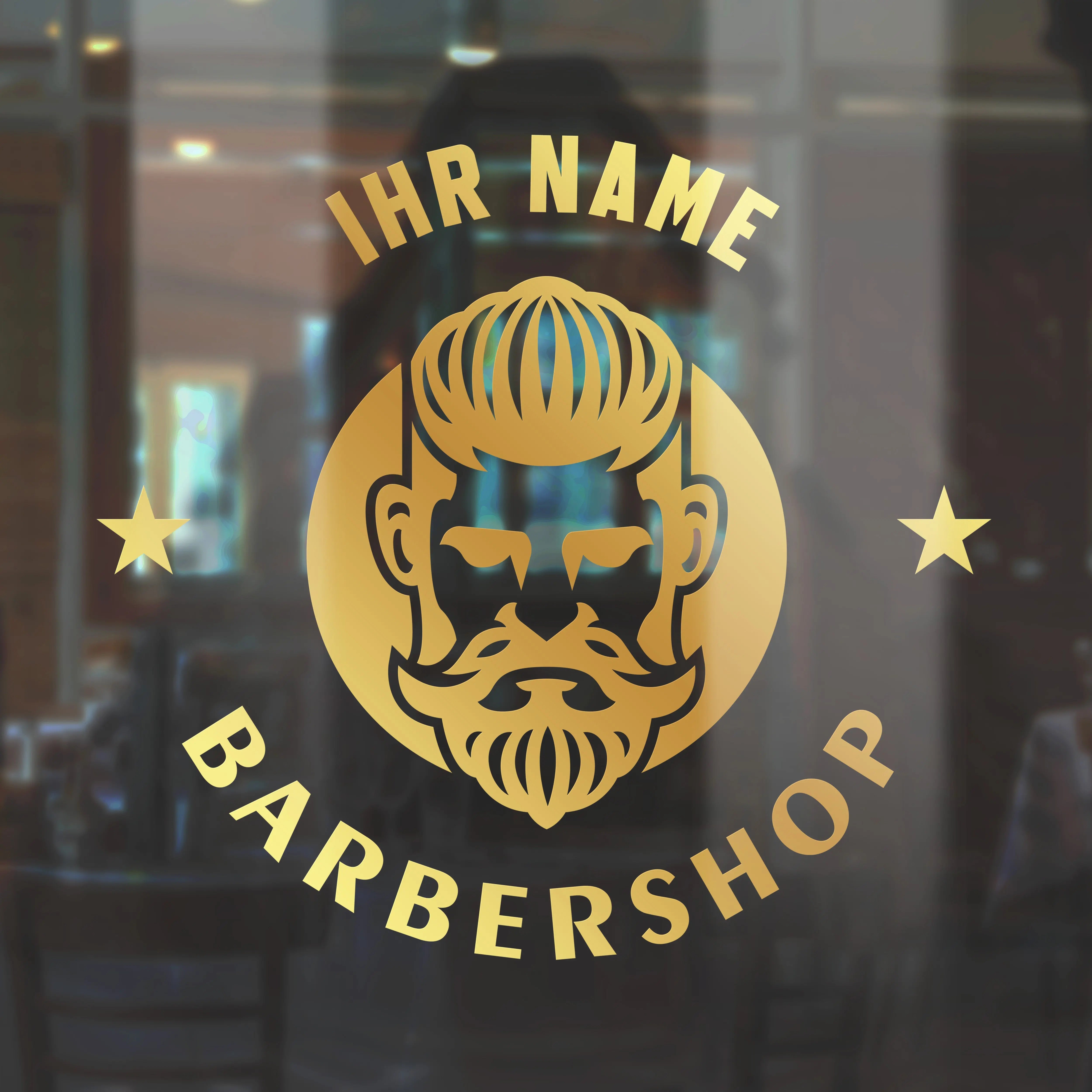 Personalisiertes Barbershop Logo – Wand- & Fensterfolie in verschiedenen Farben und Größen Prakto