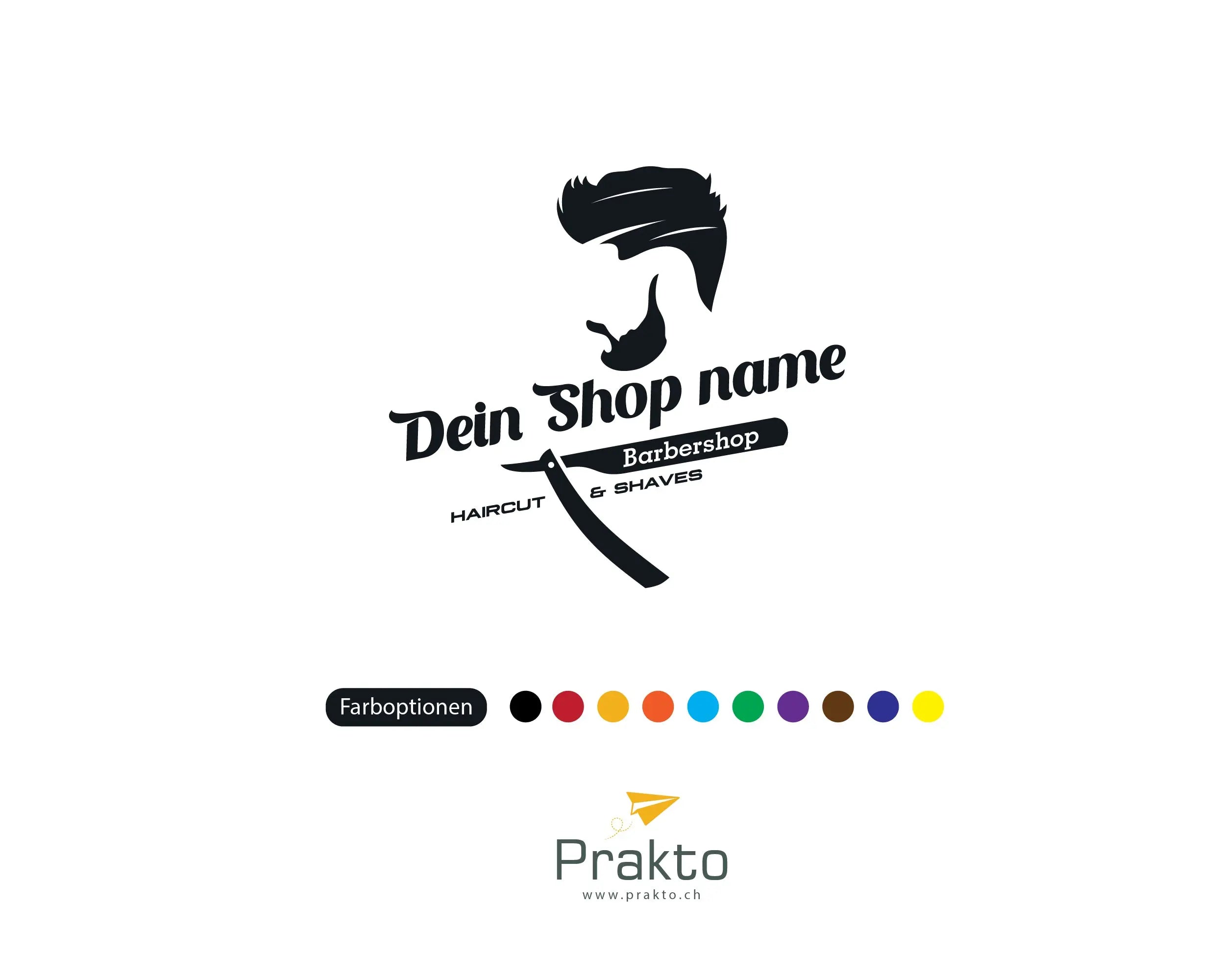 Personalisierter Barbershop Logo Aufkleber – Gentleman Stil Fensterfolie mit Wunschname Prakto
