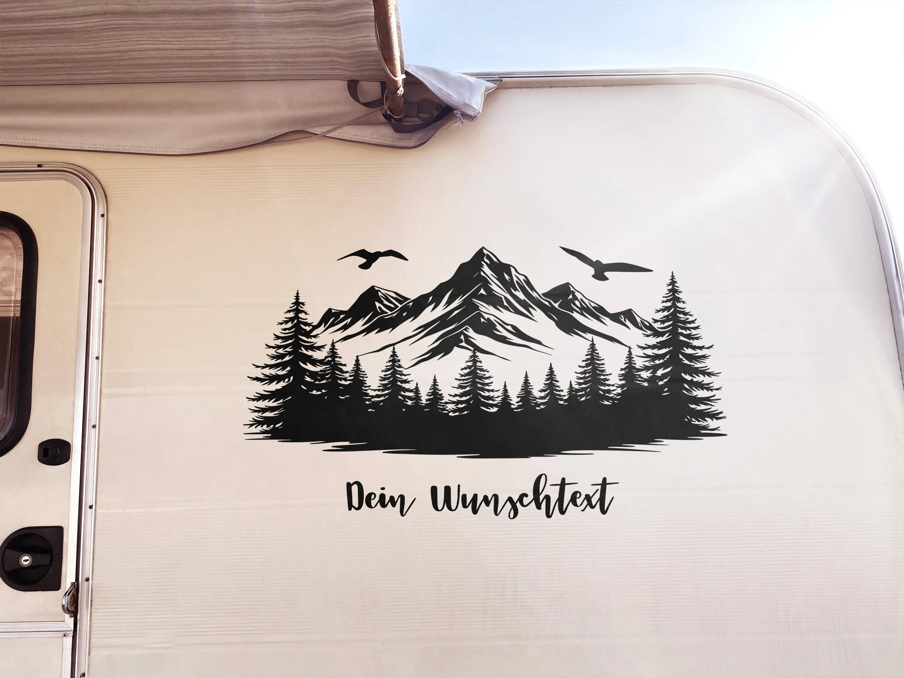 Berg & Wald Autoaufkleber – Personalisiert mit Wunschtext | Camper, Van & Wohnmobil Sticker prakto