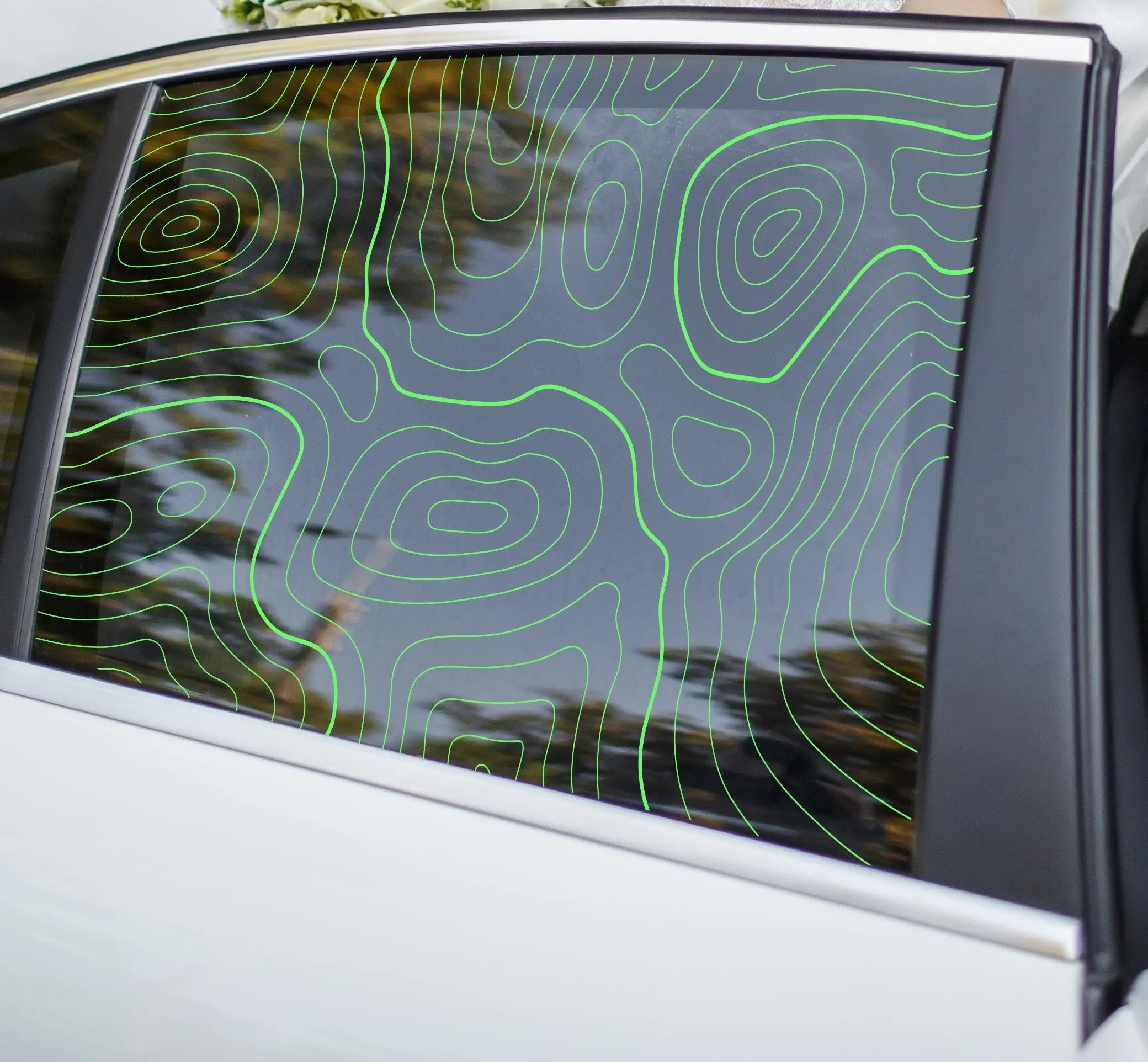 Topografie Fensterfolie für Auto, Van & Camper – Modernes Linien Design Prakto