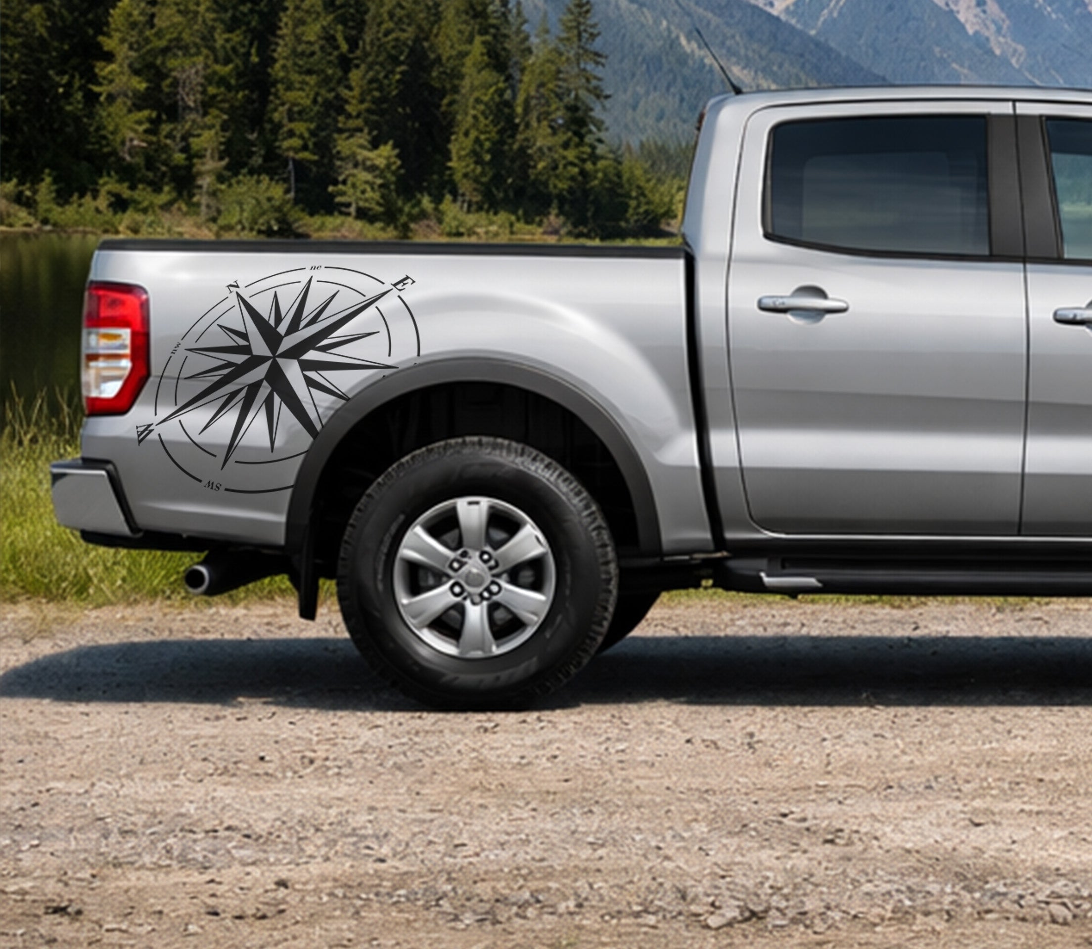 Kompass Windrose Autoaufkleber – Adventure Vanlife Sticker für Camper, Van & Wohnmobil