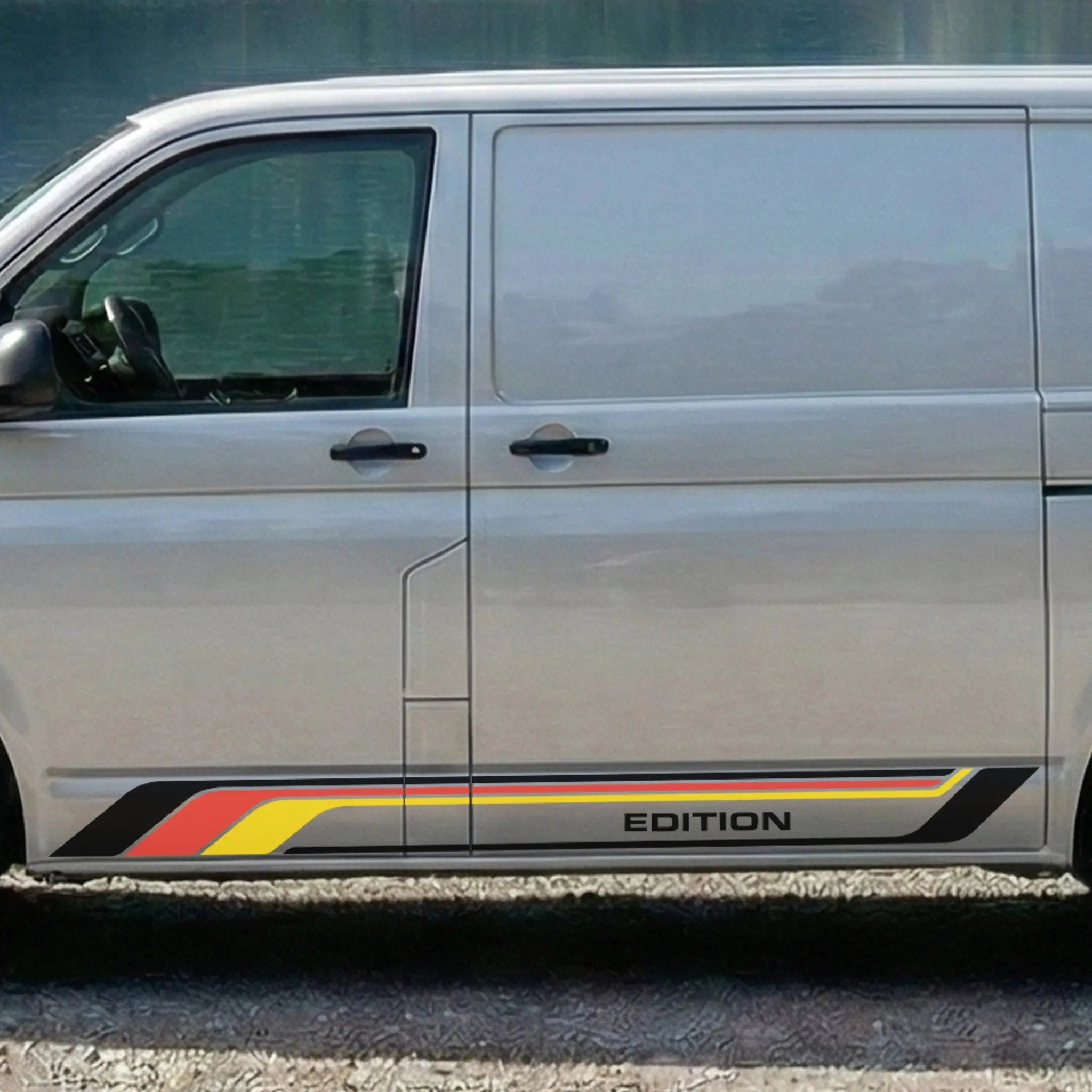 Seitenstreifen Aufkleber Set (2-teilig) „EDITION Style“ 3-Farben – Passend für T5 T6 T6.1 Van & Camper Prakto
