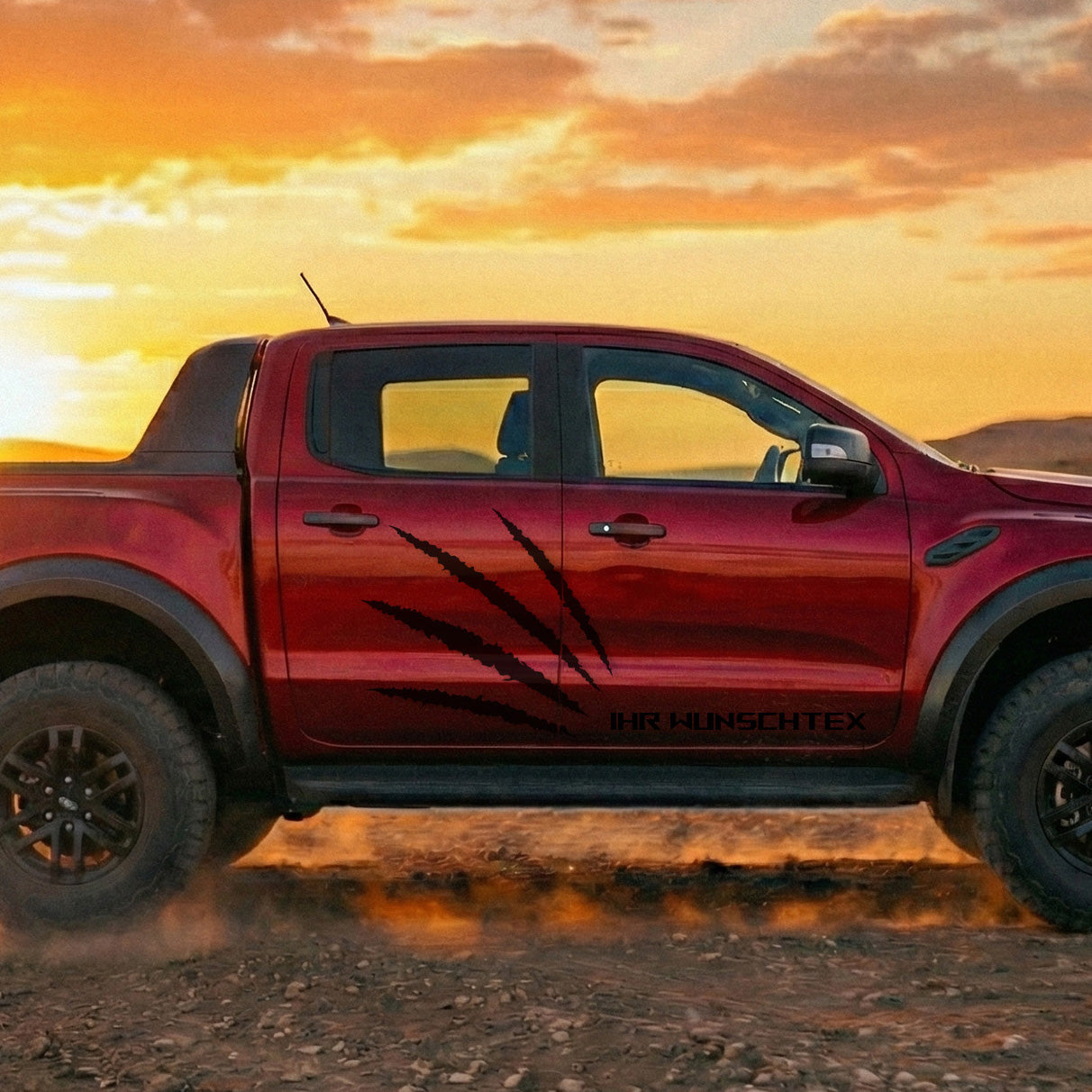 Pickup Offroad Seitenstreifen „Monster Kralle“ – Autoaufkleber für Ranger, Amarok, Hilux | Personalisiert