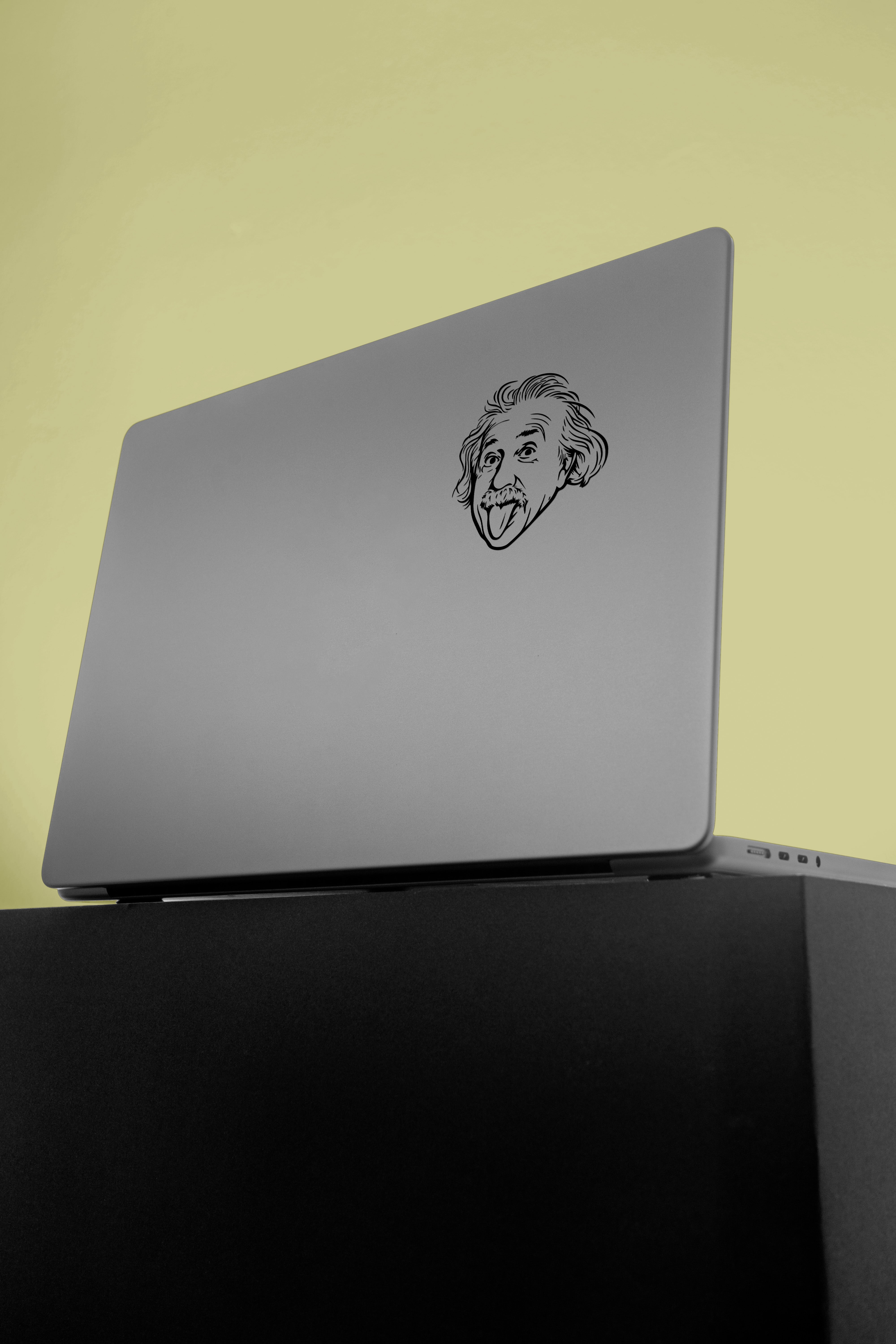 Albert Einstein Wandtattoo – Lustiges Wanddekor mit Zunge – Vinyl Aufkleber