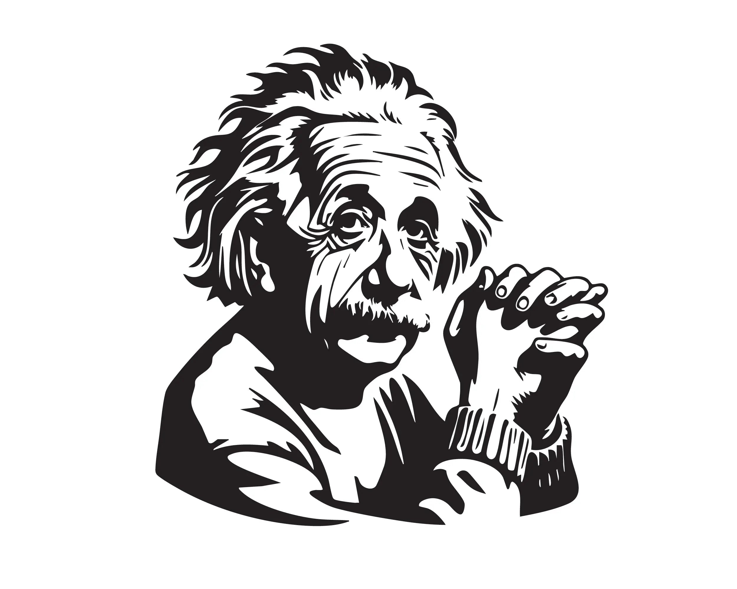 Albert Einstein Silhouette Wandtattoo – Vinyl Aufkleber für Wand, Auto & Laptop Prakto
