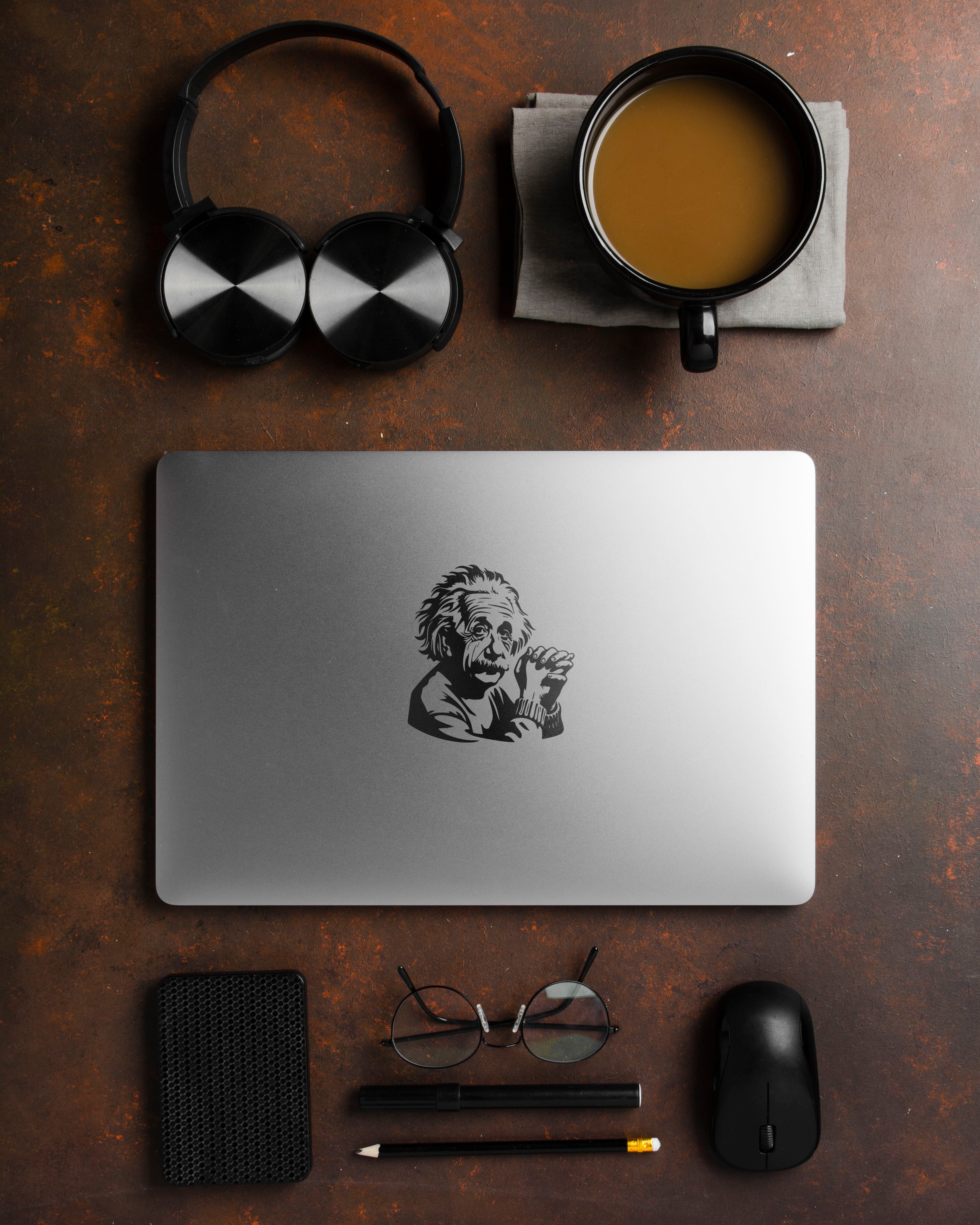 Albert Einstein Silhouette Wandtattoo – Vinyl Aufkleber für Wand, Auto & Laptop