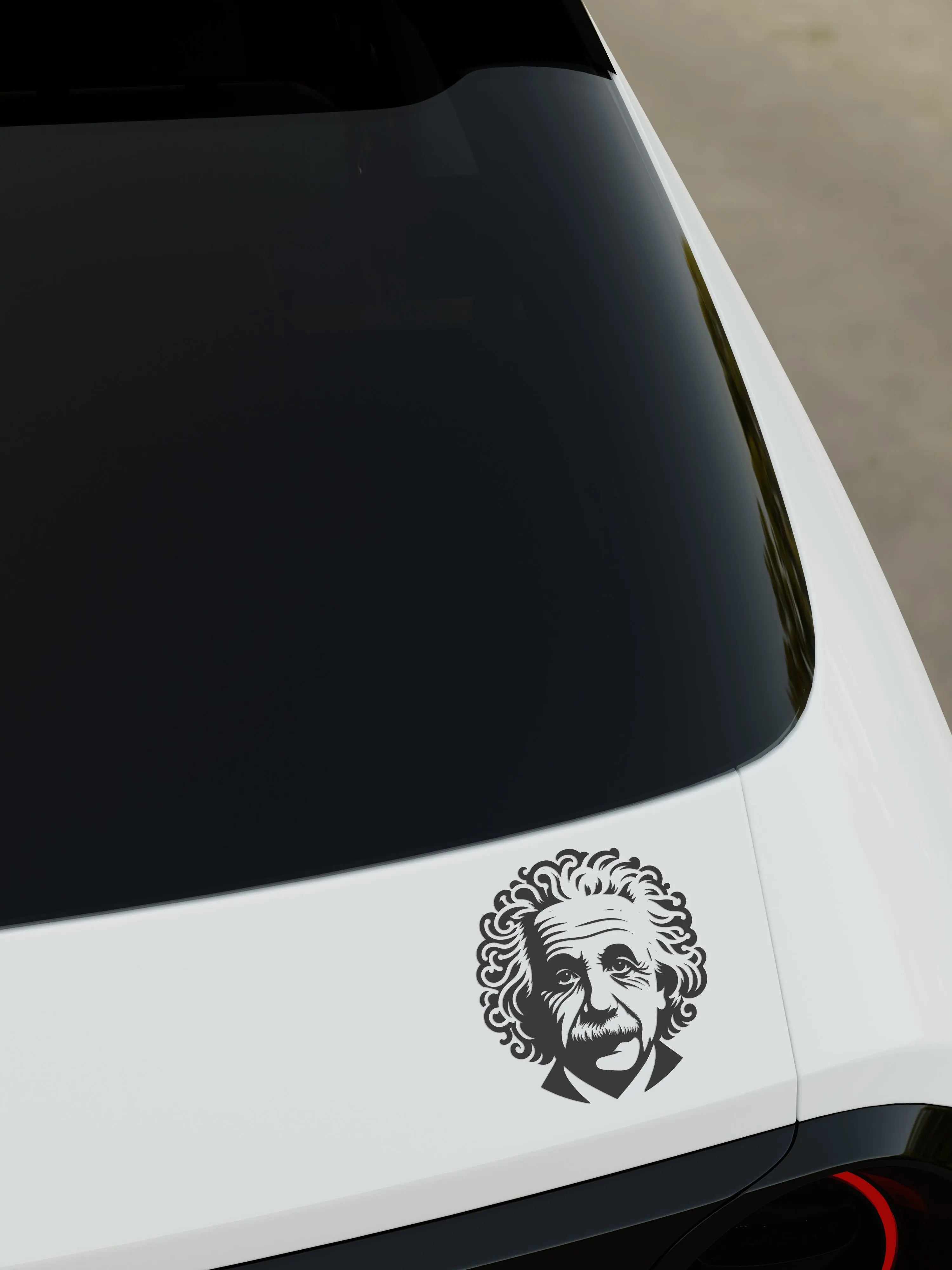 Albert Einstein Silhouette Wandtattoo & Auto Aufkleber – Hochwertiger Vinyl Sticker für Laptop, Büro & Wand Prakto