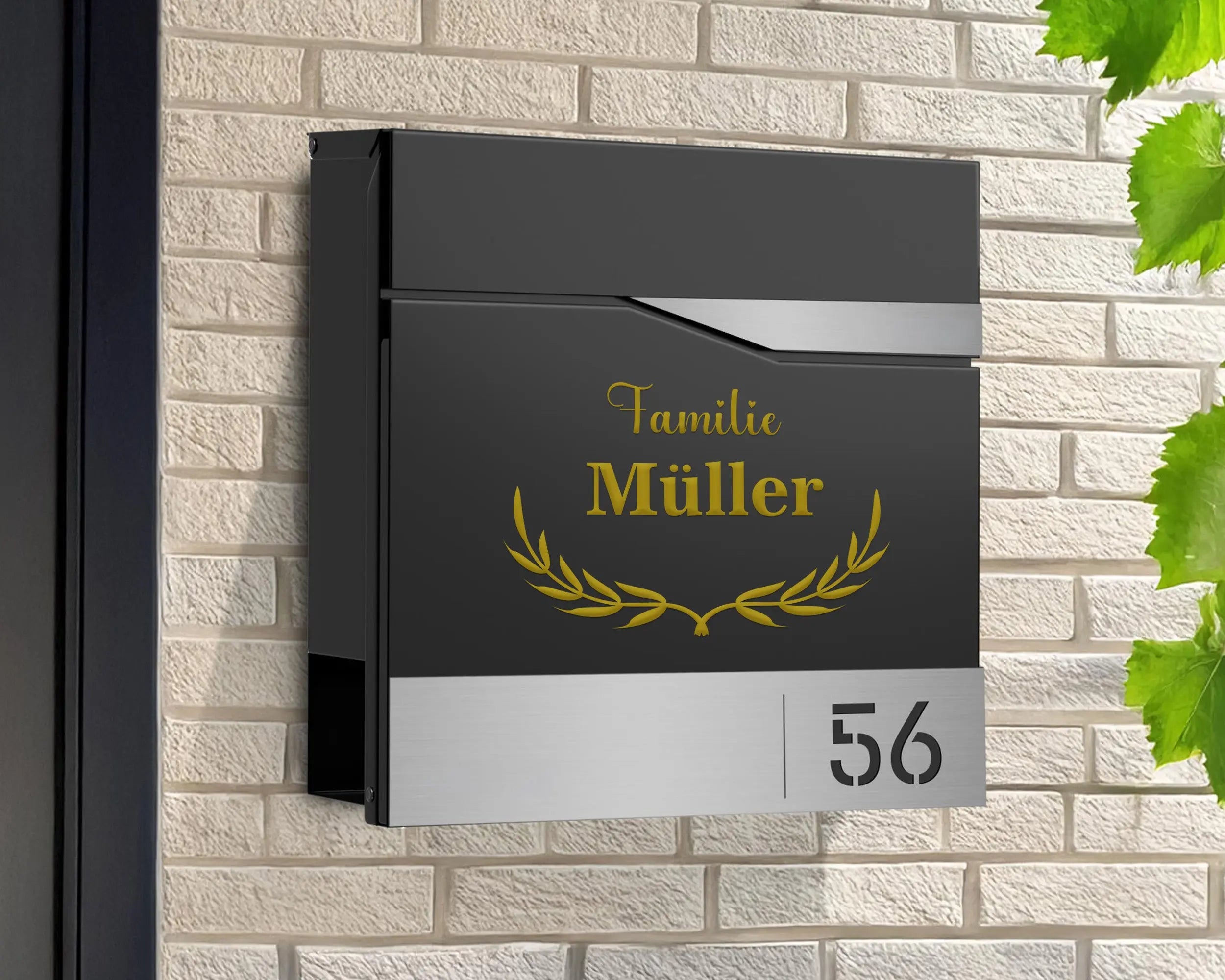 Personalisiertes Familien Namensschild als Vinyl Aufkleber – Briefkasten, Tür & Wand Deko mit Name Prakto