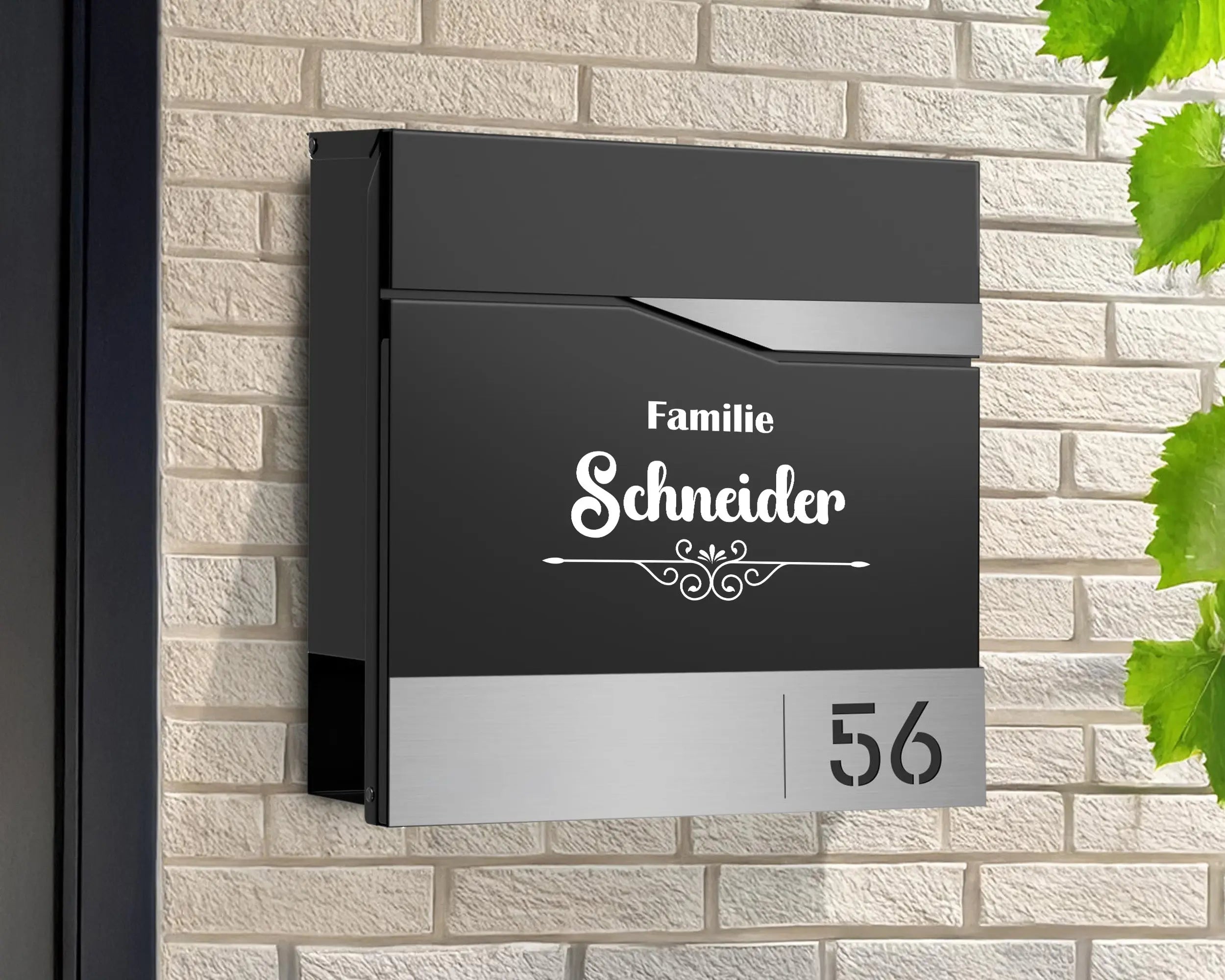 Personalisiertes Familien Namensschild – Tür & Briefkasten Aufkleber mit Wunschname Prakto