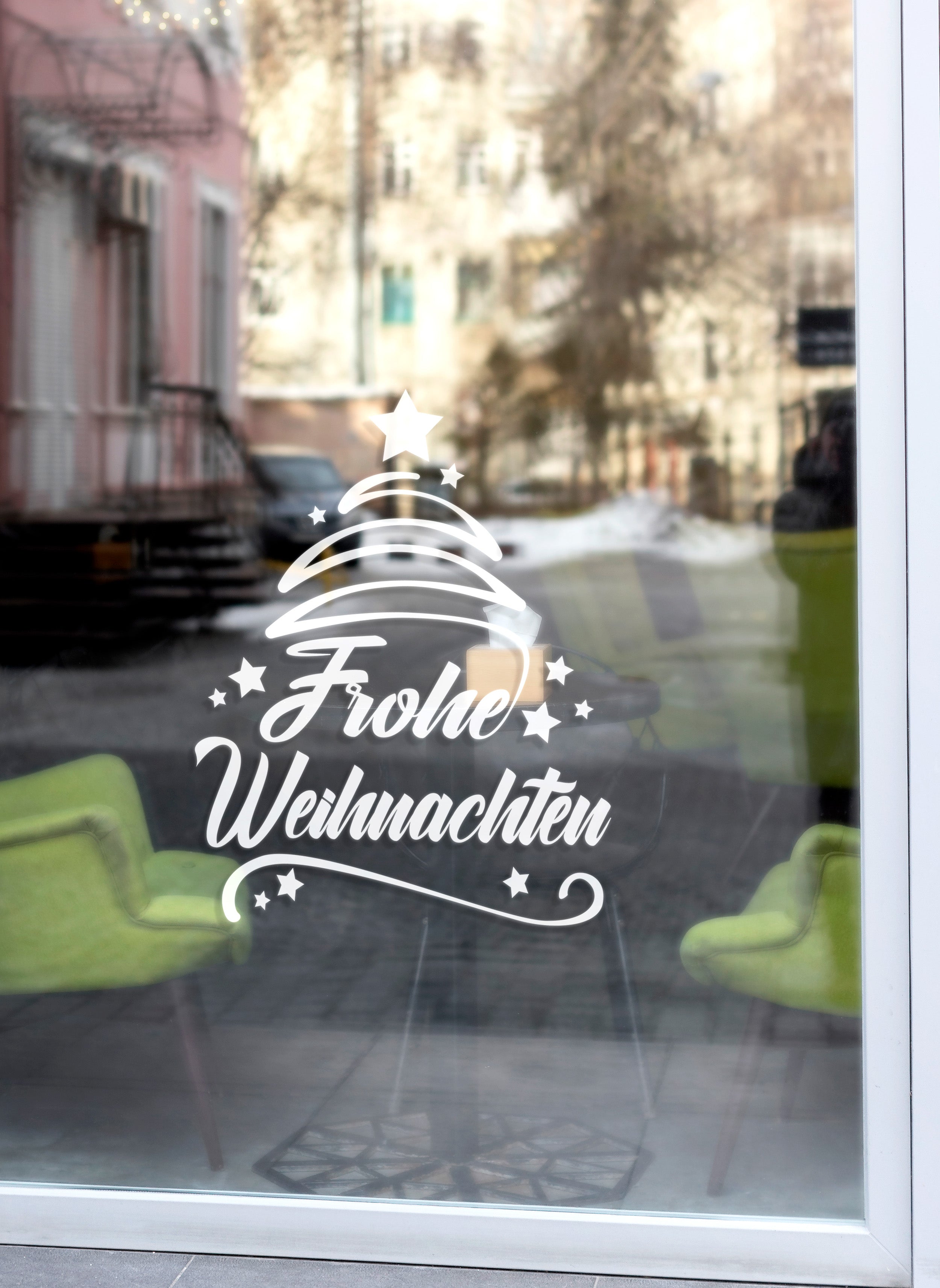 Frohe Weihnachten Wandtattoo – Weihnachtsbaum Aufkleber für Tür, Fenster & Wand – Vinyl Deko