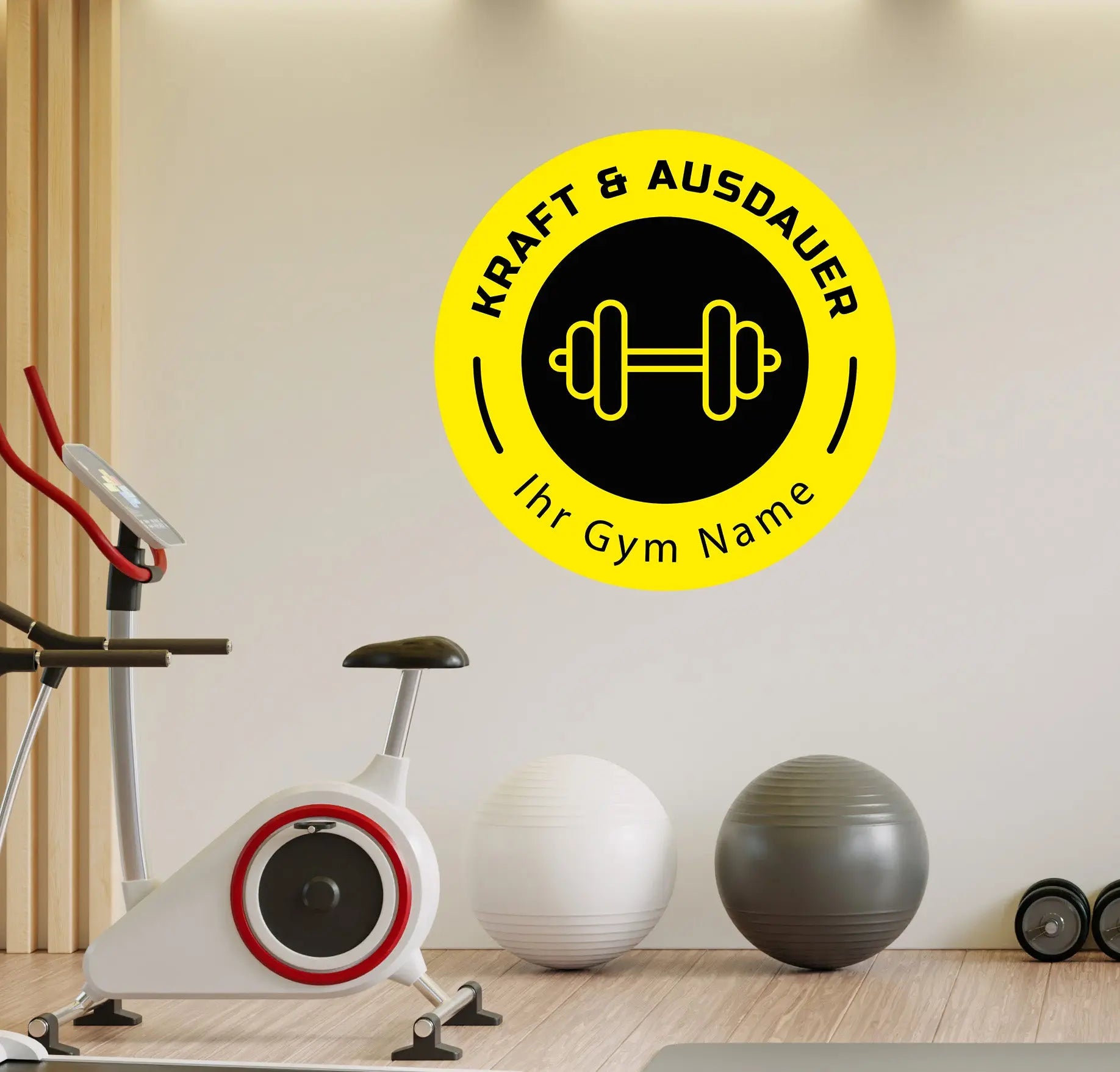 Fitness Wandtattoo – Personalisiertes Gym Logo in 2 Farben | 4 Größen Prakto