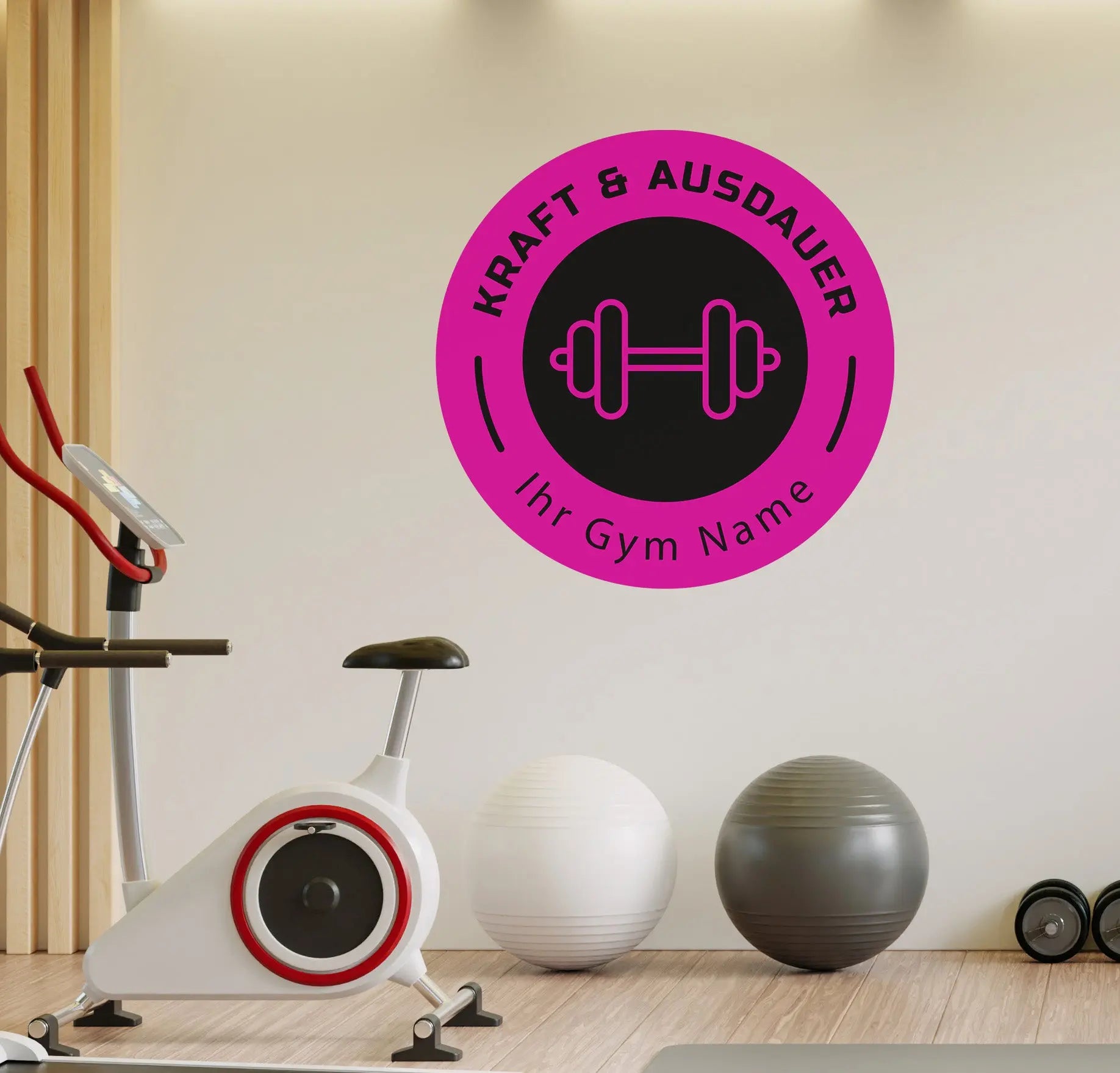 Fitness Wandtattoo – Personalisiertes Gym Logo in 2 Farben | 4 Größen Prakto