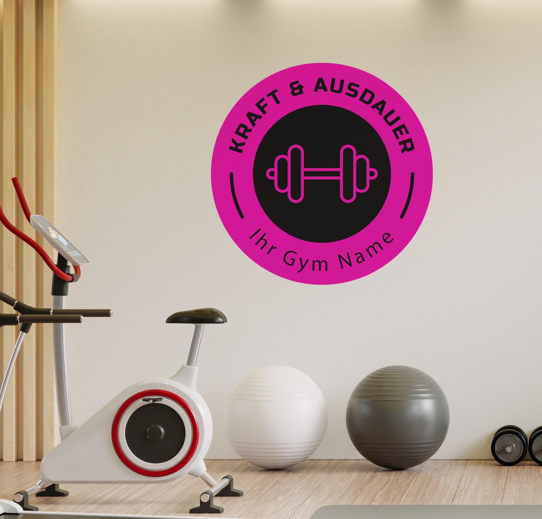 Fitness Wandtattoo – Personalisiertes Gym Logo in 2 Farben | 4 Größen