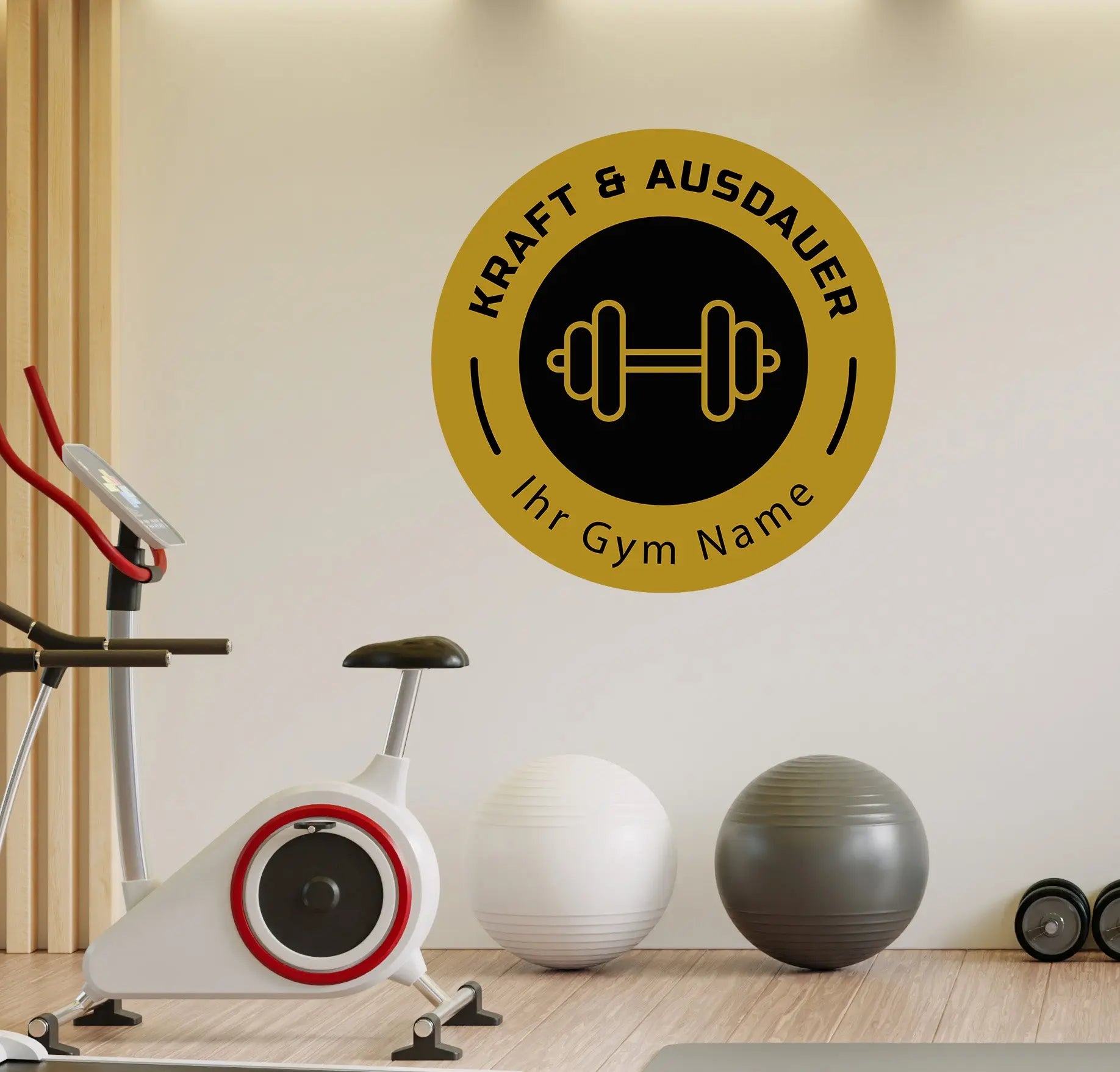 Fitness Wandtattoo – Personalisiertes Gym Logo in 2 Farben | 4 Größen Prakto