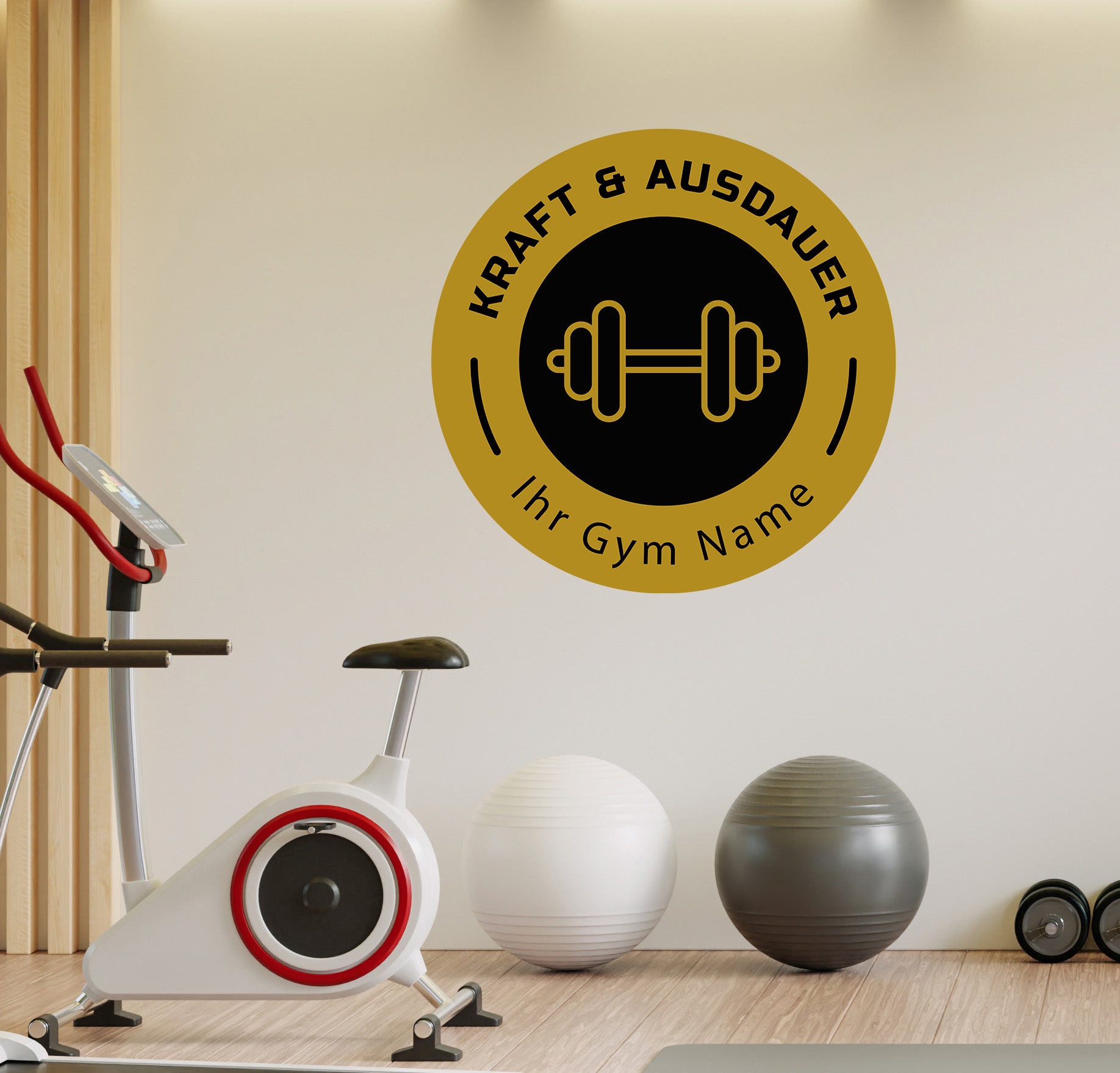 Fitness Wandtattoo – Personalisiertes Gym Logo in 2 Farben | 4 Größen