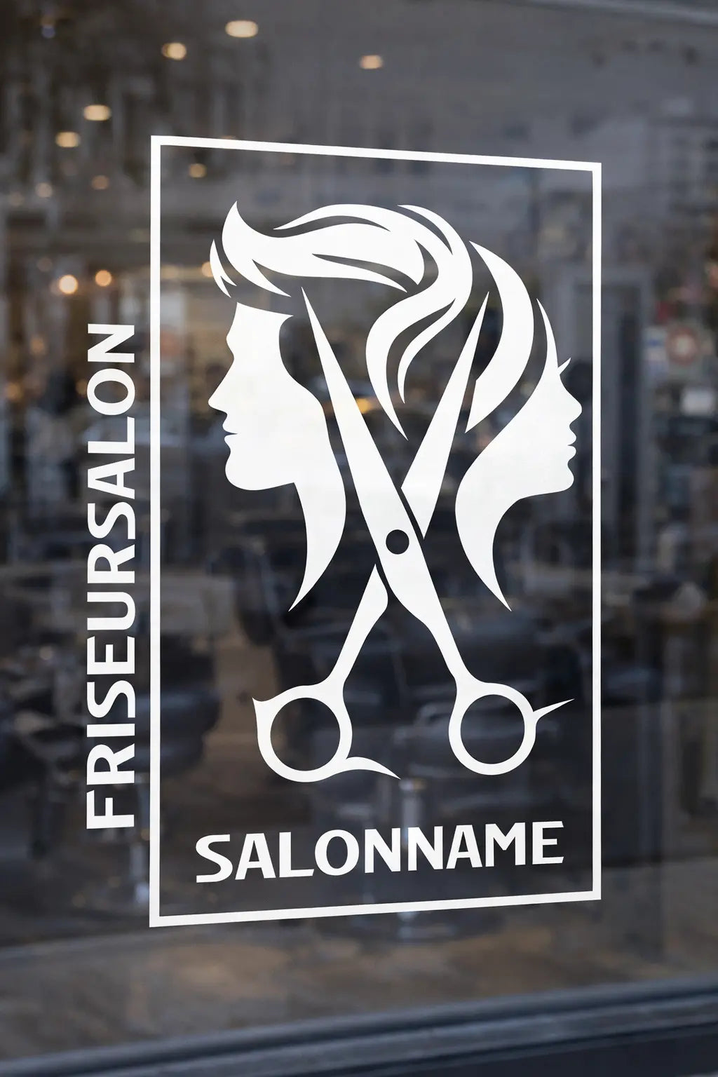 Friseursalon Logo Wand- & Fensteraufkleber – Modern Barber & Hair Salon Design Prakto