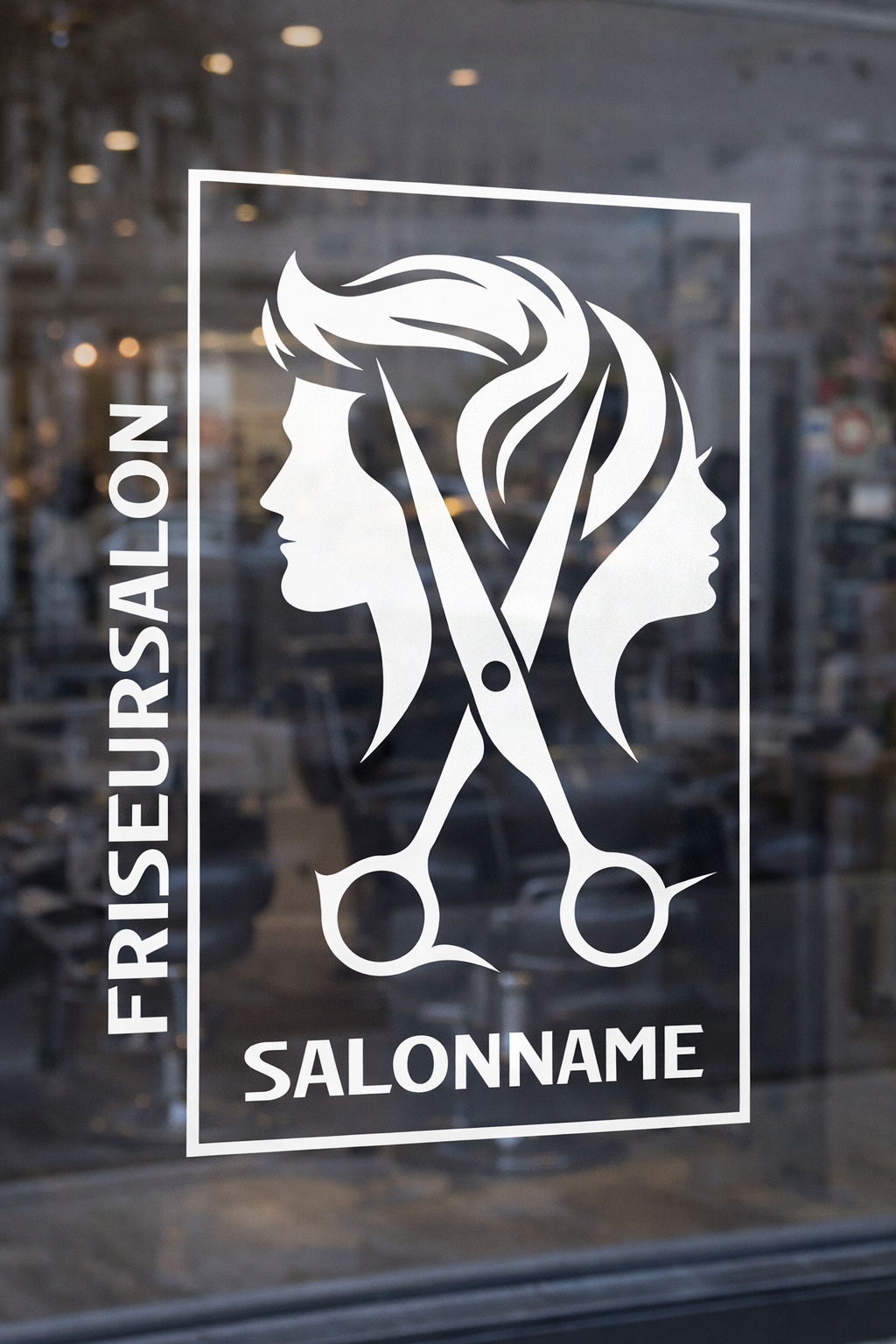 Friseursalon Logo Wand- & Fensteraufkleber – Modern Barber & Hair Salon Design
