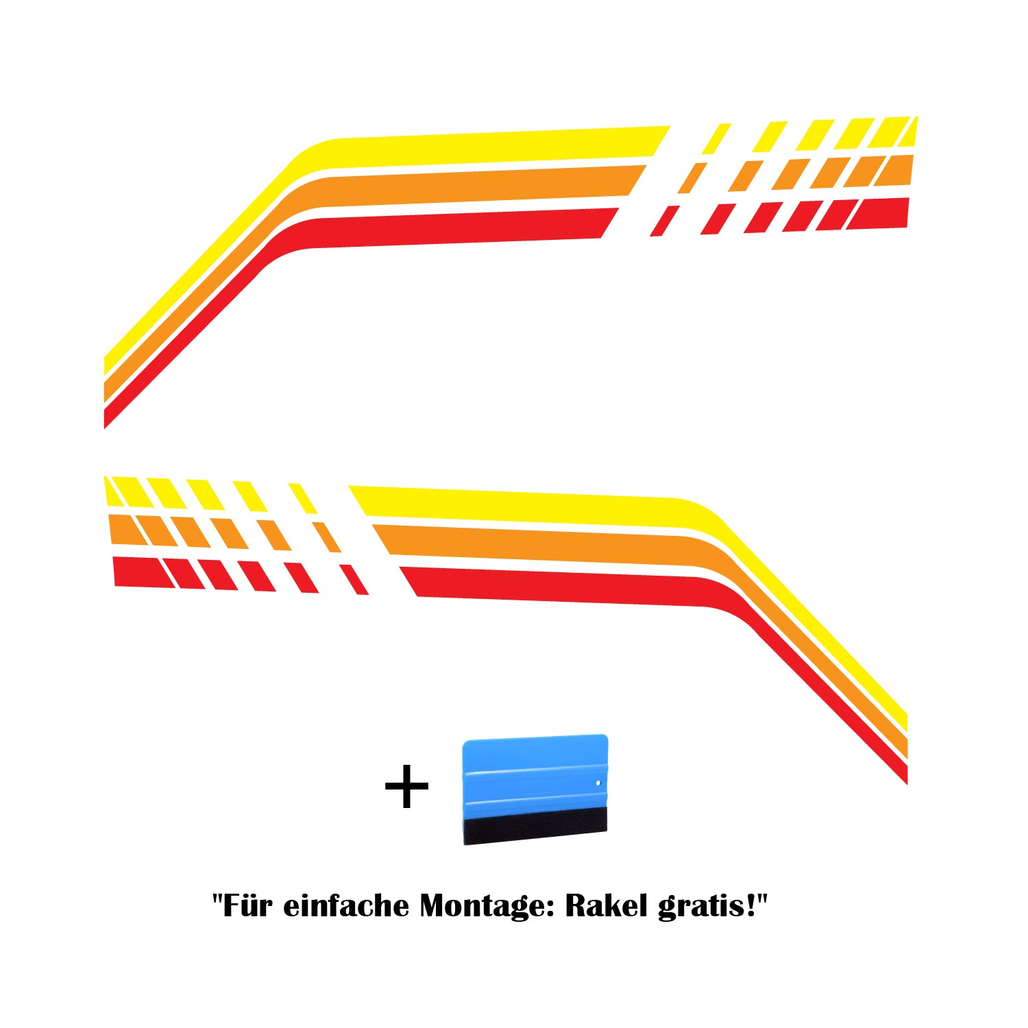 Sportliche Rallye Streifen für Toyota 4Runner Kotflügel vorne – Retro Design Gelb Orange Rot