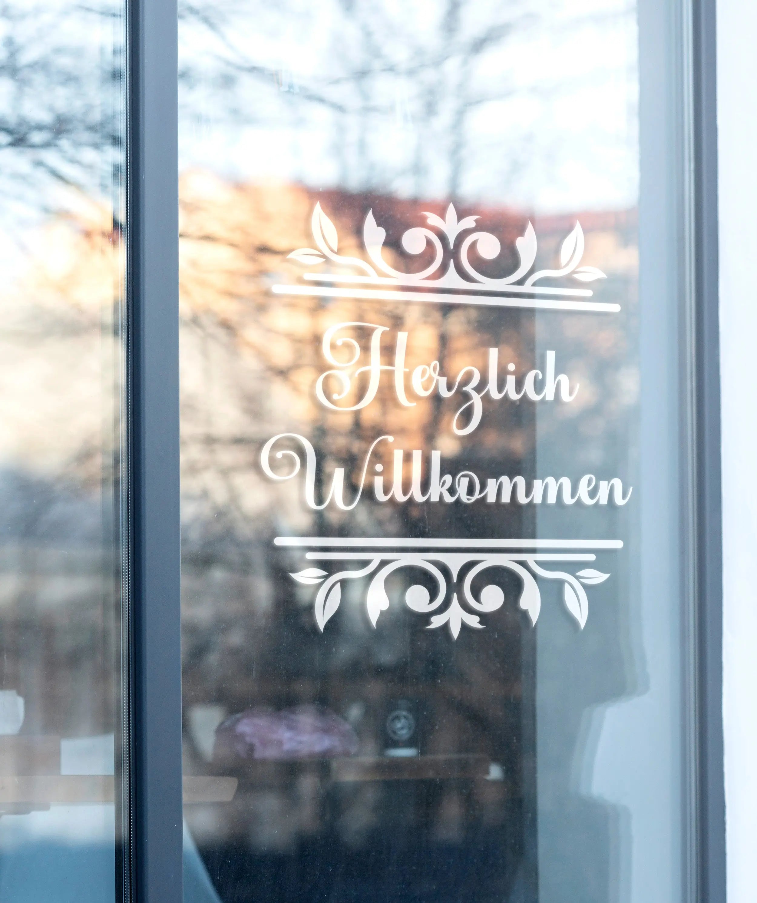 Herzlich Willkommen Wandtattoo – Eleganter Vinyl Aufkleber für Tür & Eingang – Personalisierbar Prakto