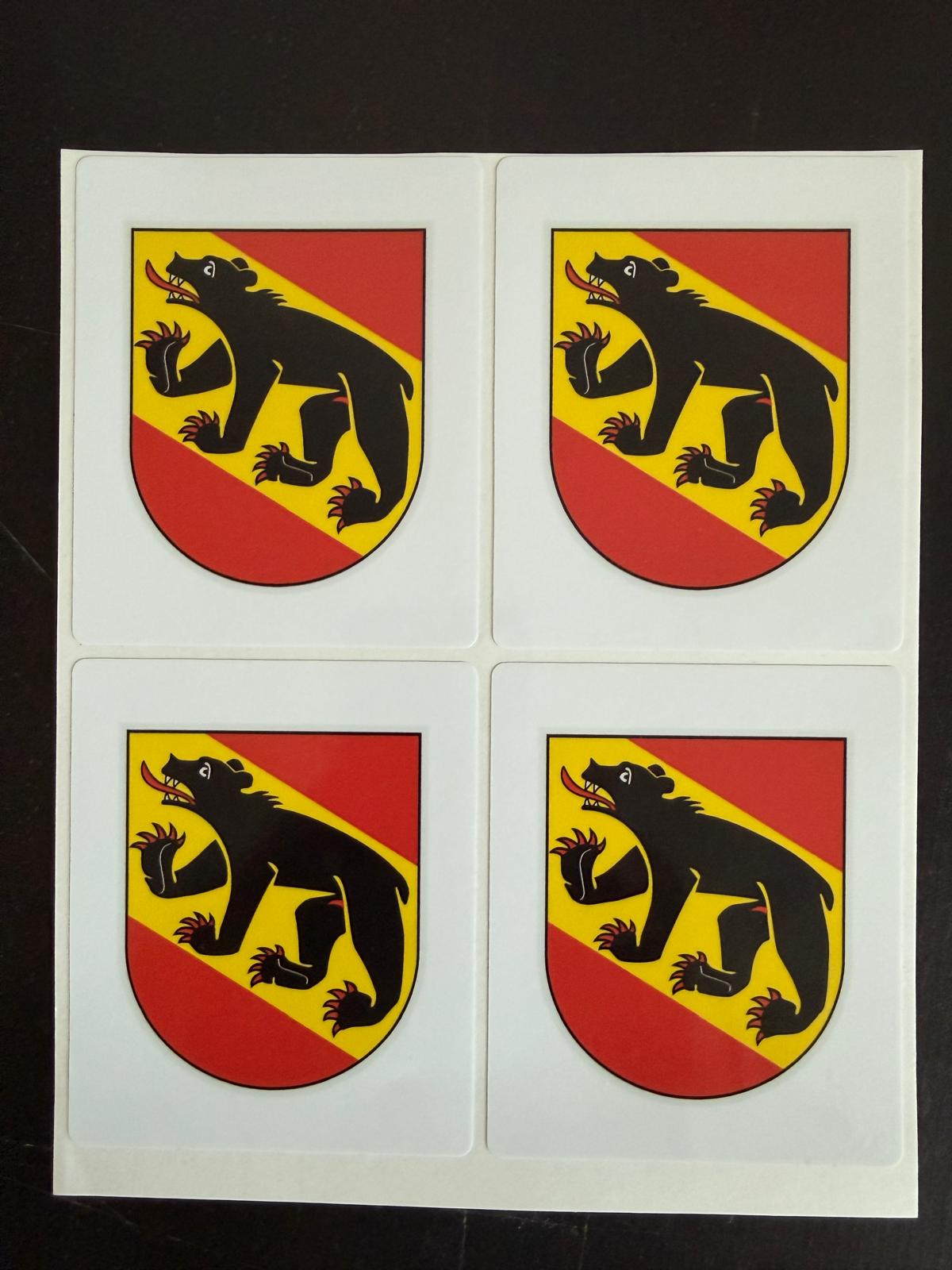 Bern Wappen Aufkleber – 4er Set | Outdoor Vinyl laminiert 85×100 mm