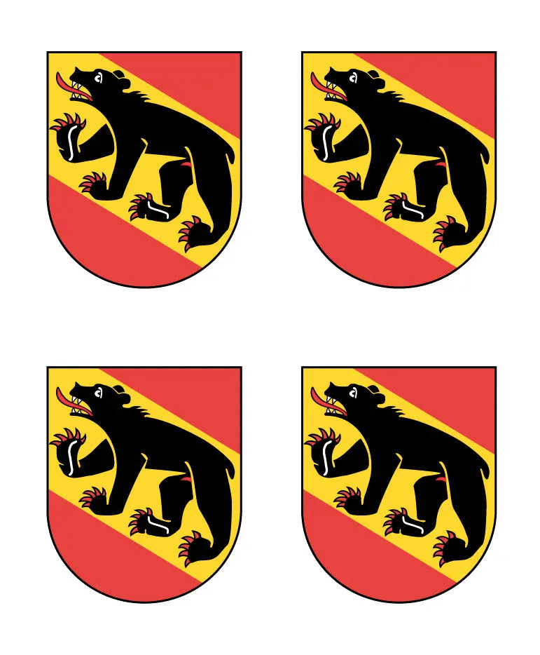 Bern Wappen Aufkleber – 4er Set | Outdoor Vinyl laminiert 85×100 mm Prakto
