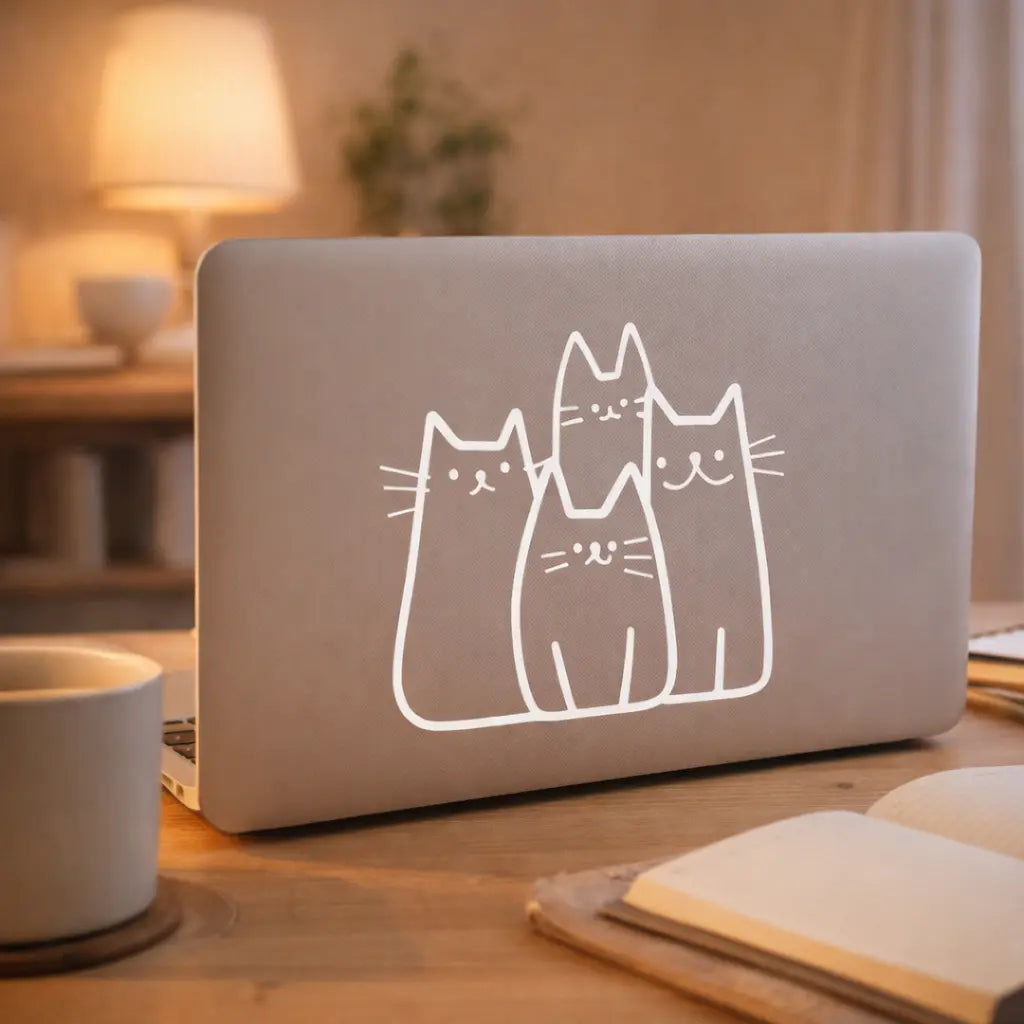 Minimalistisches Katzen Wandtattoo – optional personalisierbar Prakto