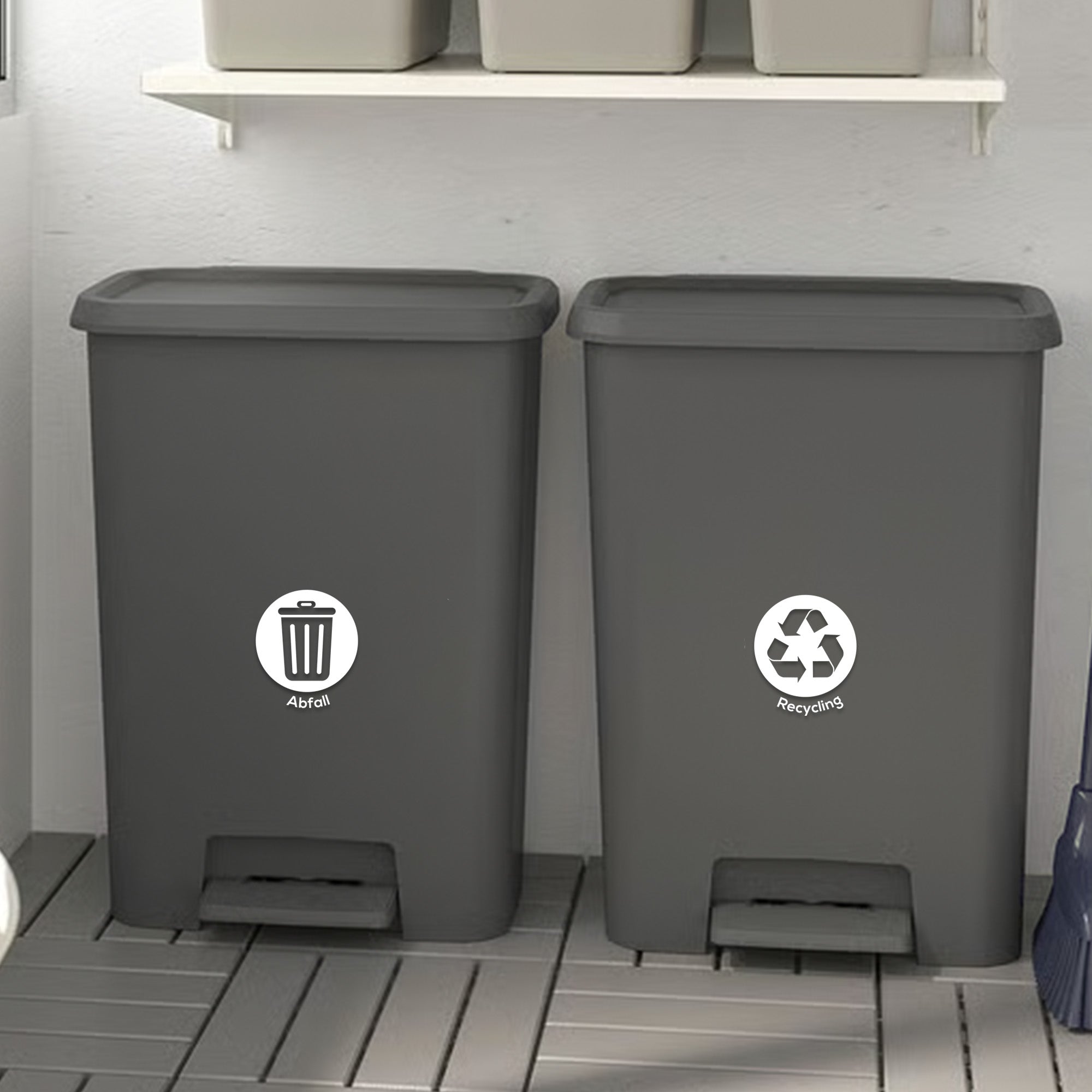 Mülltrennung Aufkleber Set Personalisiert – Stilvolle Sticker für Mülleimer, Recycling & Bio-Abfall