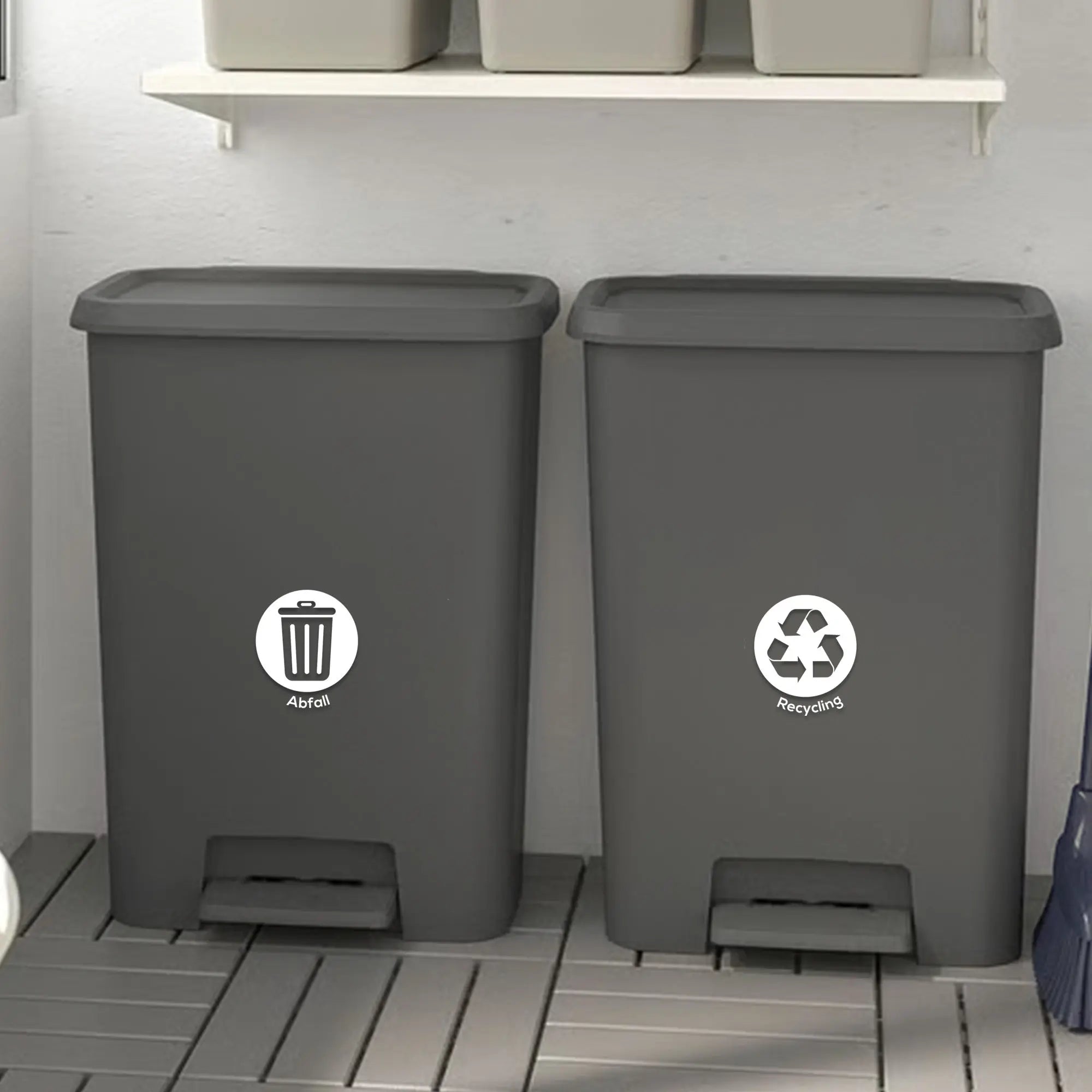 Mülltrennung Aufkleber Set Personalisiert – Stilvolle Sticker für Mülleimer, Recycling & Bio-Abfall Prakto