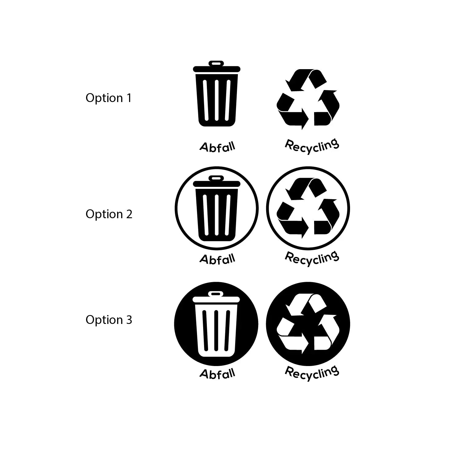 Mülltrennung Aufkleber Set Personalisiert – Stilvolle Sticker für Mülleimer, Recycling & Bio-Abfall Prakto