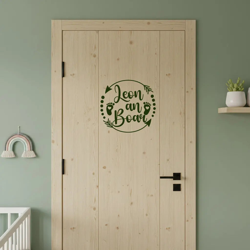Baby an Bord Aufkleber – personalisiert | Boho Auto- & Wandtattoo mit Name Prakto