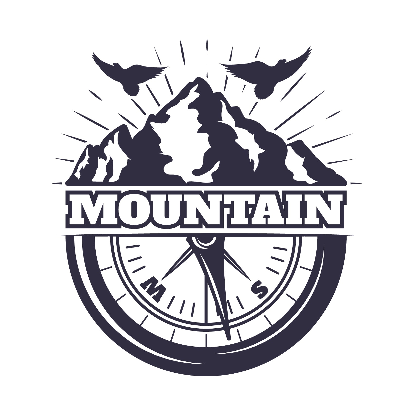 Personalisierter Mountain Kompass Van Aufkleber – Camper & Overland Fahrzeug Vinyl Sticker