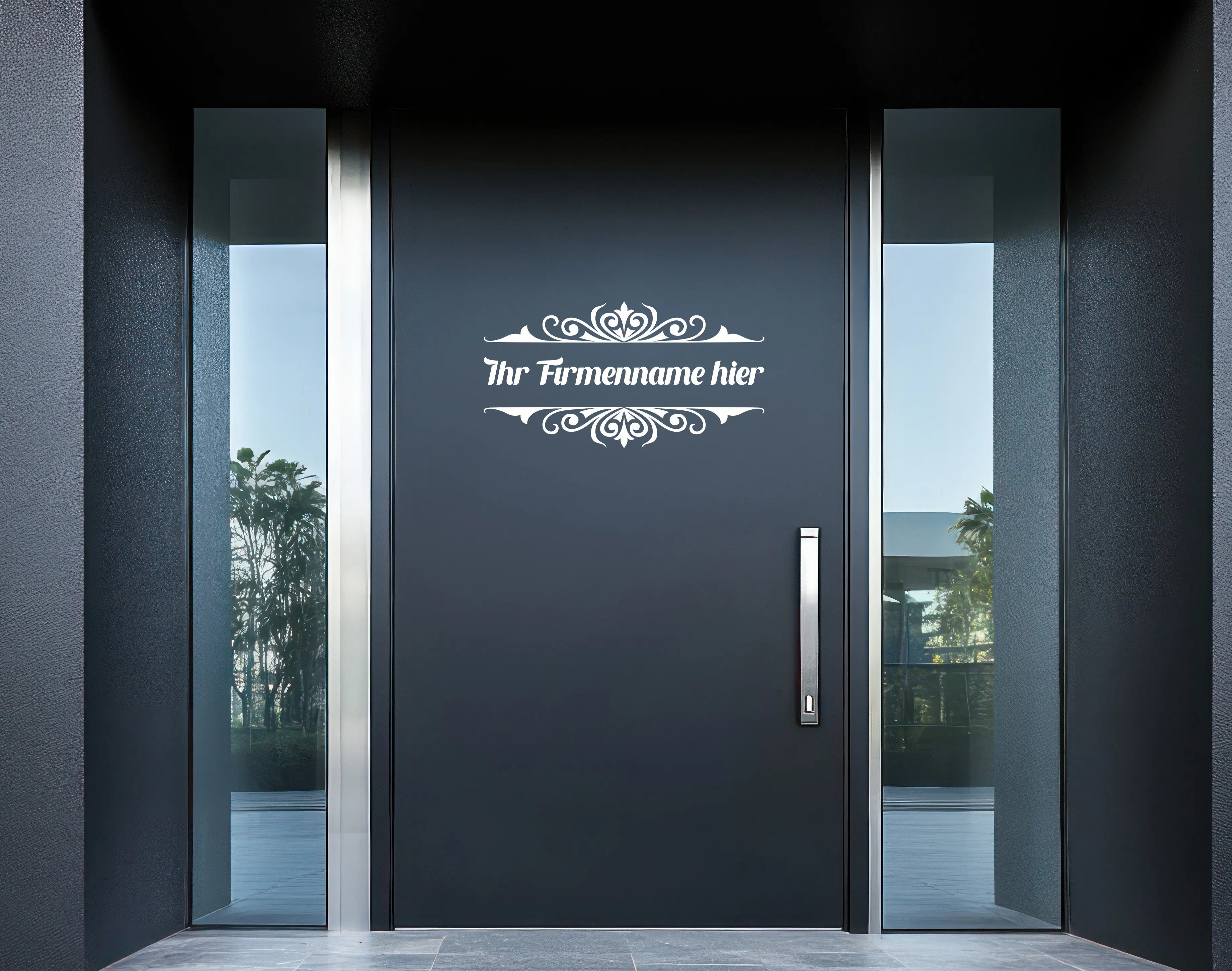 Personalisierter Firmenname Aufkleber – Eleganter Schaufenster Schriftzug | Logo & Text Vinyl für Geschäft & Studio Prakto