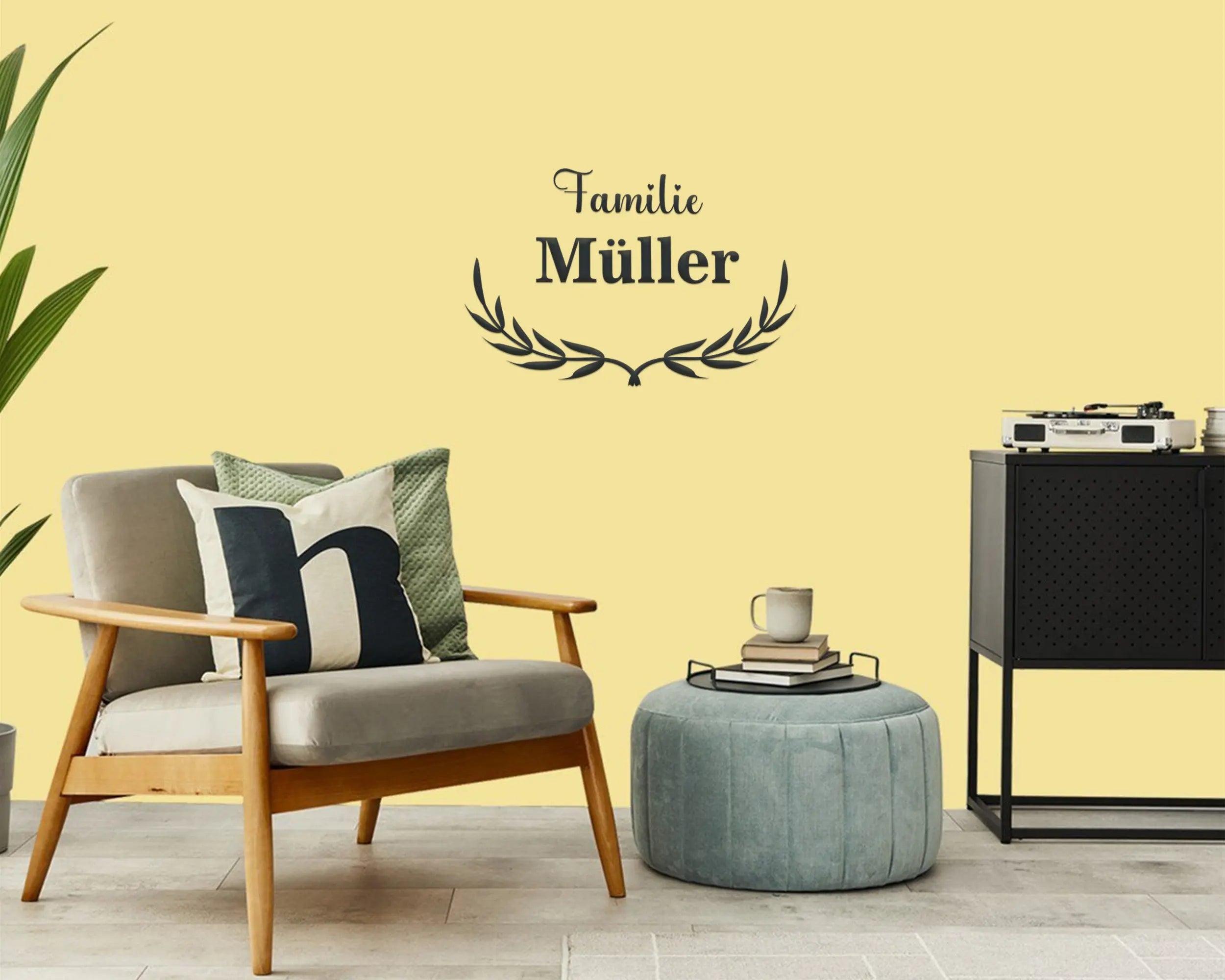 Personalisiertes Familien Namensschild als Vinyl Aufkleber – Briefkasten, Tür & Wand Deko mit Name Prakto
