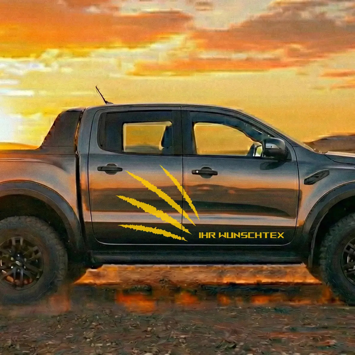 Pickup Offroad Seitenstreifen „Monster Kralle“ – Autoaufkleber für Ranger, Amarok, Hilux | Personalisiert Prakto