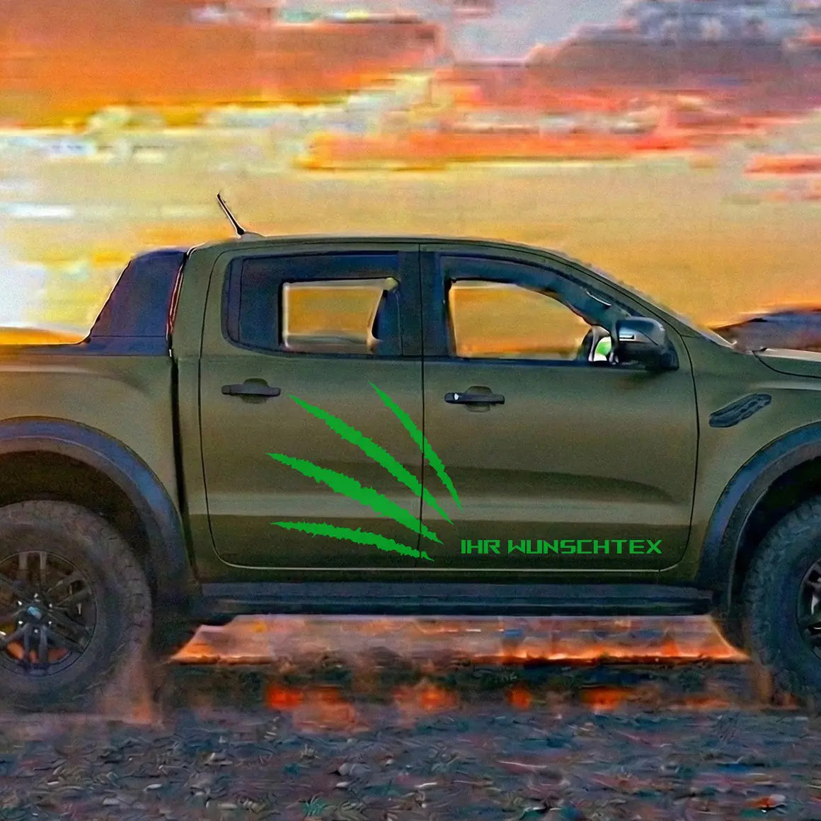Pickup Offroad Seitenstreifen „Monster Kralle“ – Autoaufkleber für Ranger, Amarok, Hilux | Personalisiert Prakto